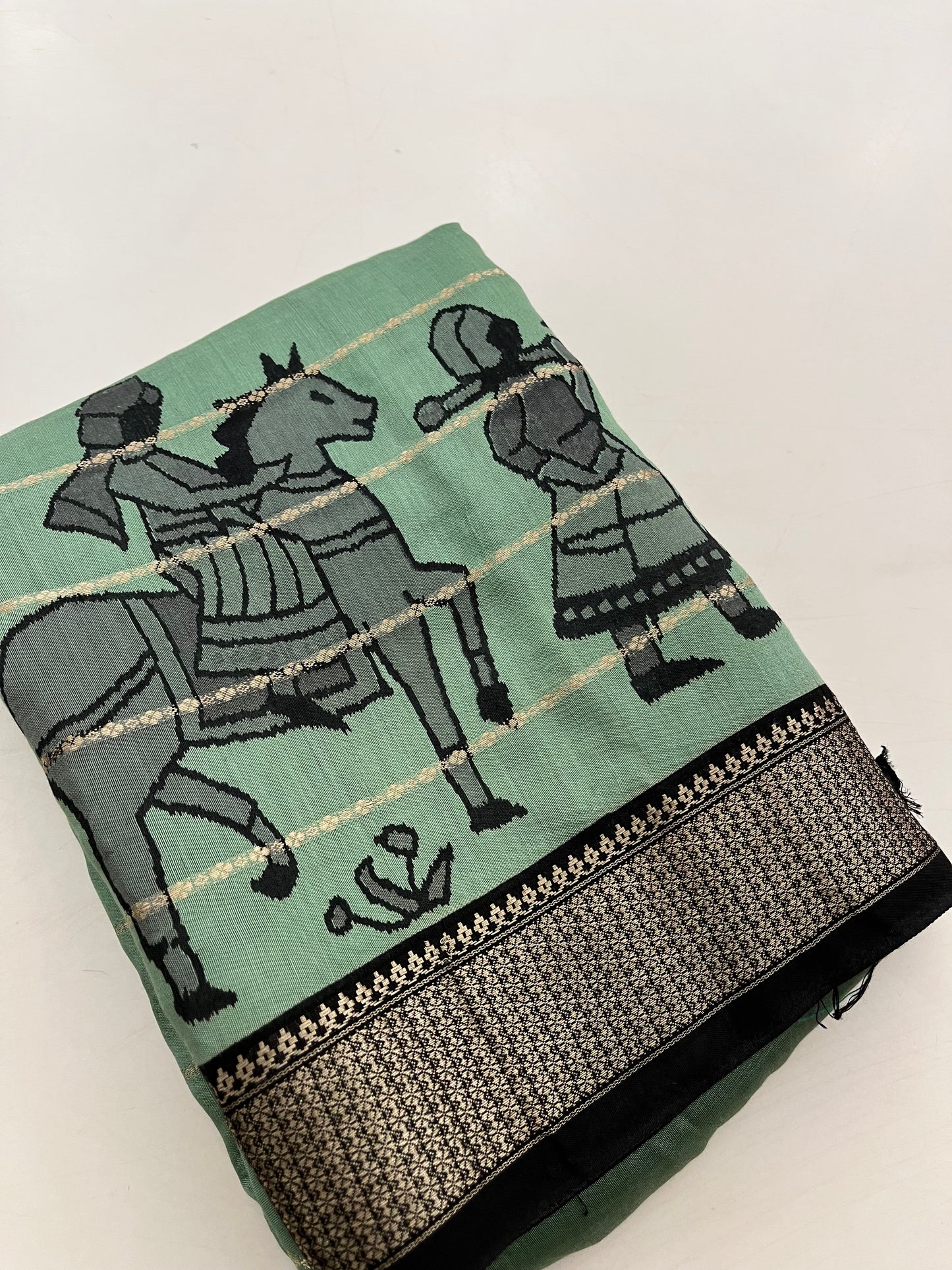 Rajasthan folk print fancy saree