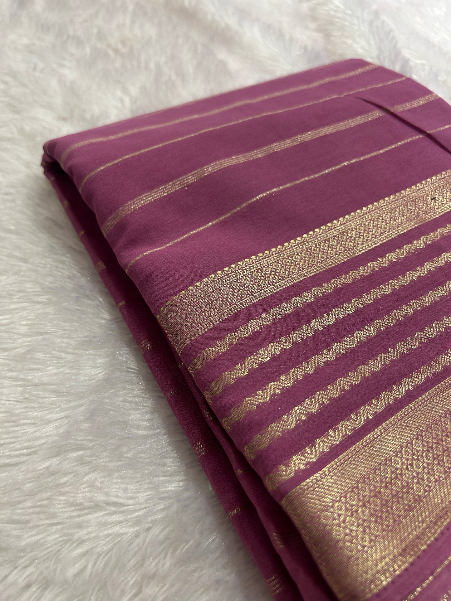 Striped All Self Semi Mysore Silk