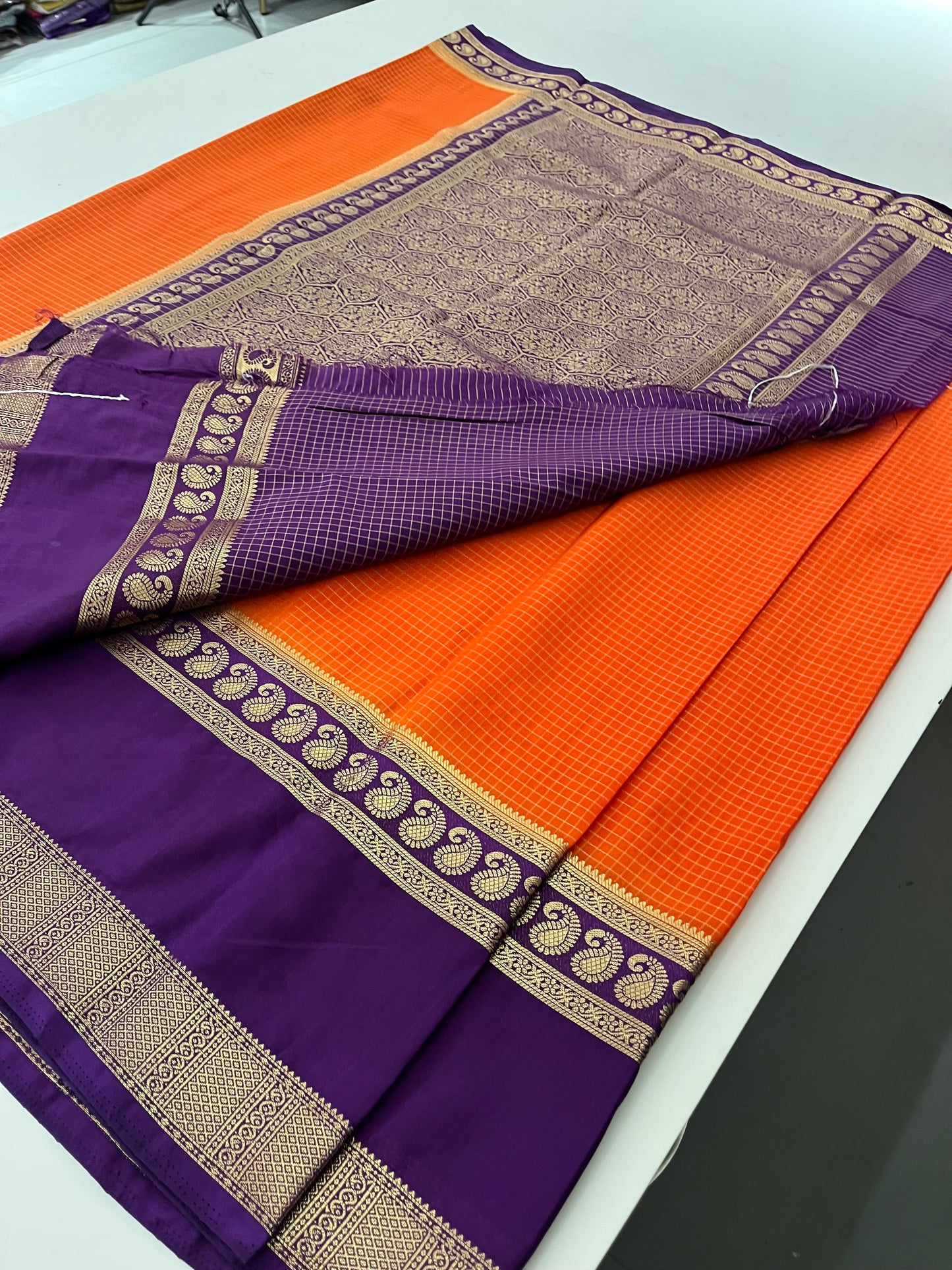 Crepe Small Checks Bentex Border