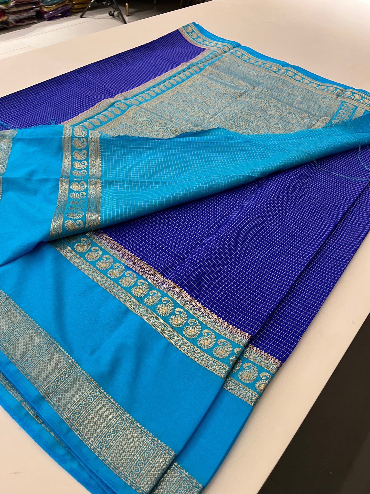 Crepe Small Checks Bentex Border