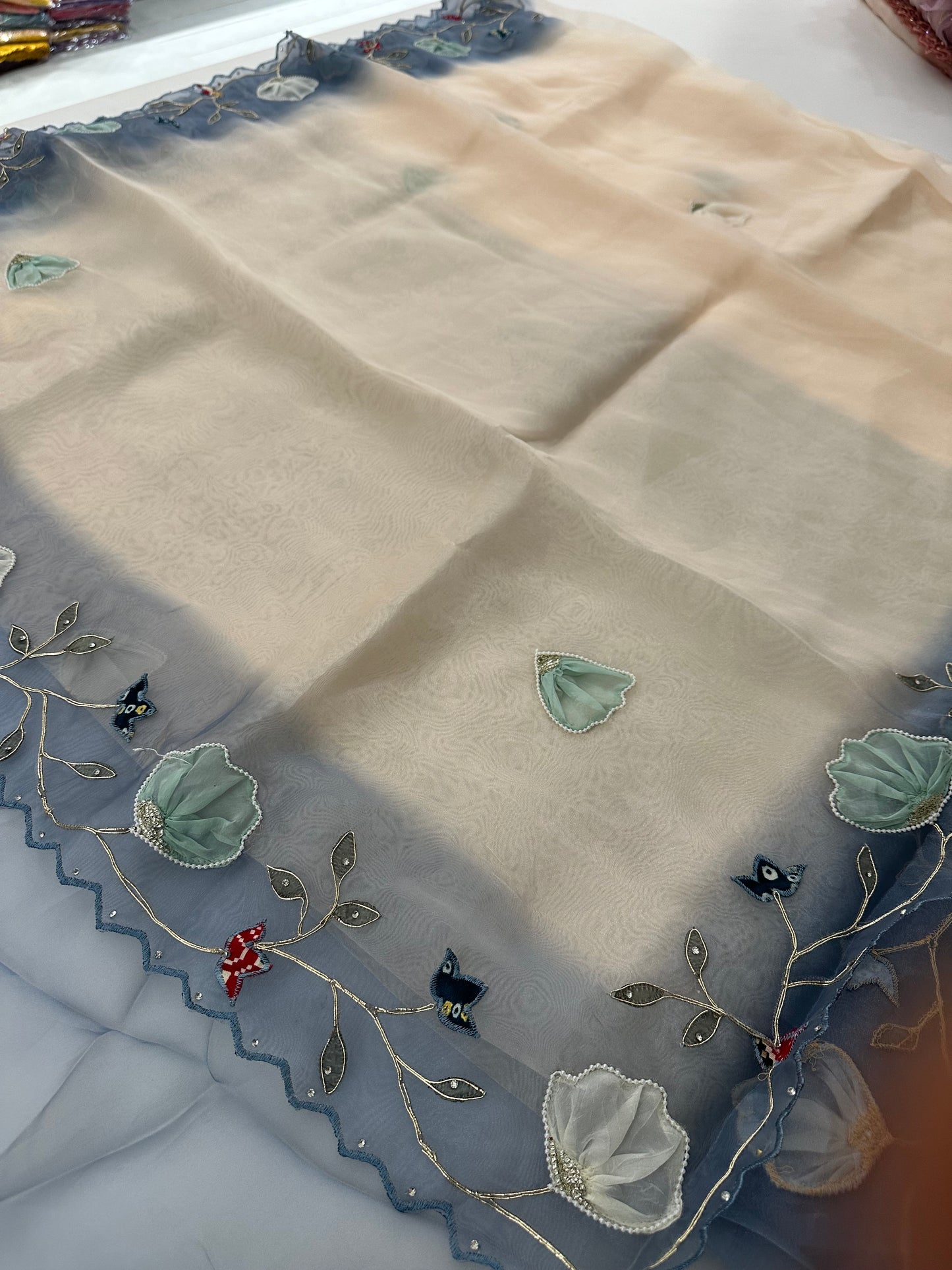 Faded Organza work Fancy appliqués -M24