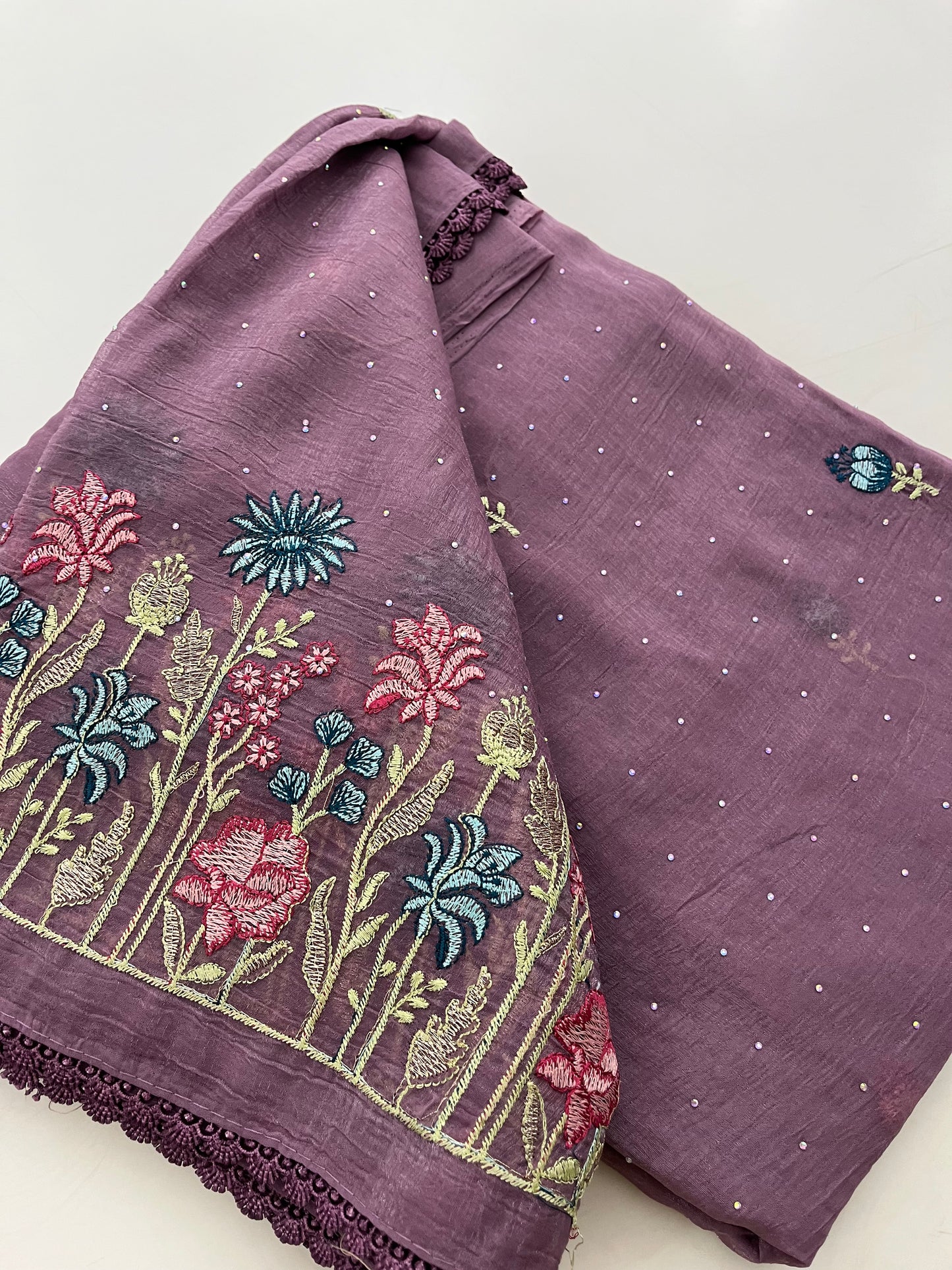 Organza Fancy Saree Embroidery