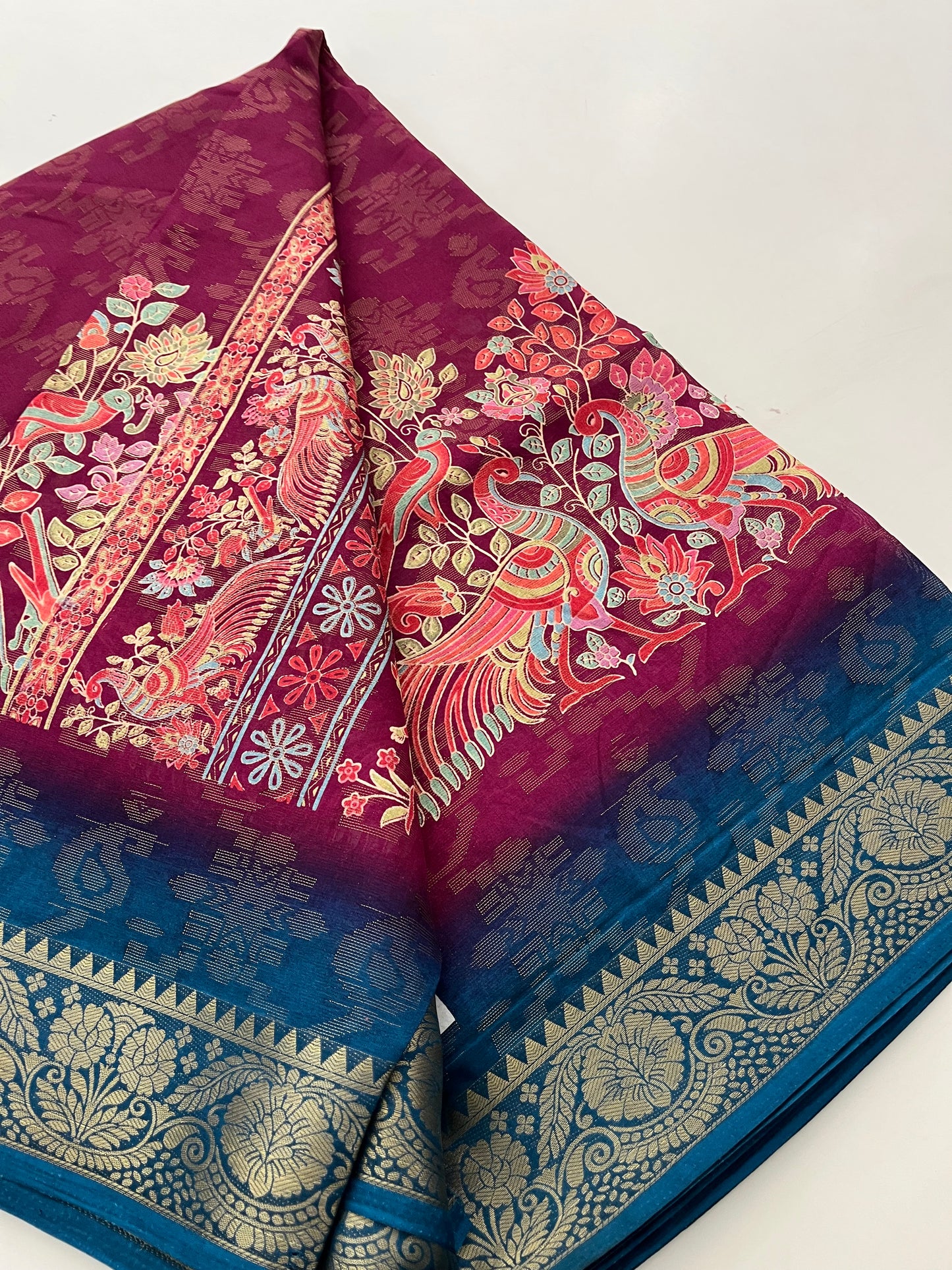Kalamkari Linen Chiffon