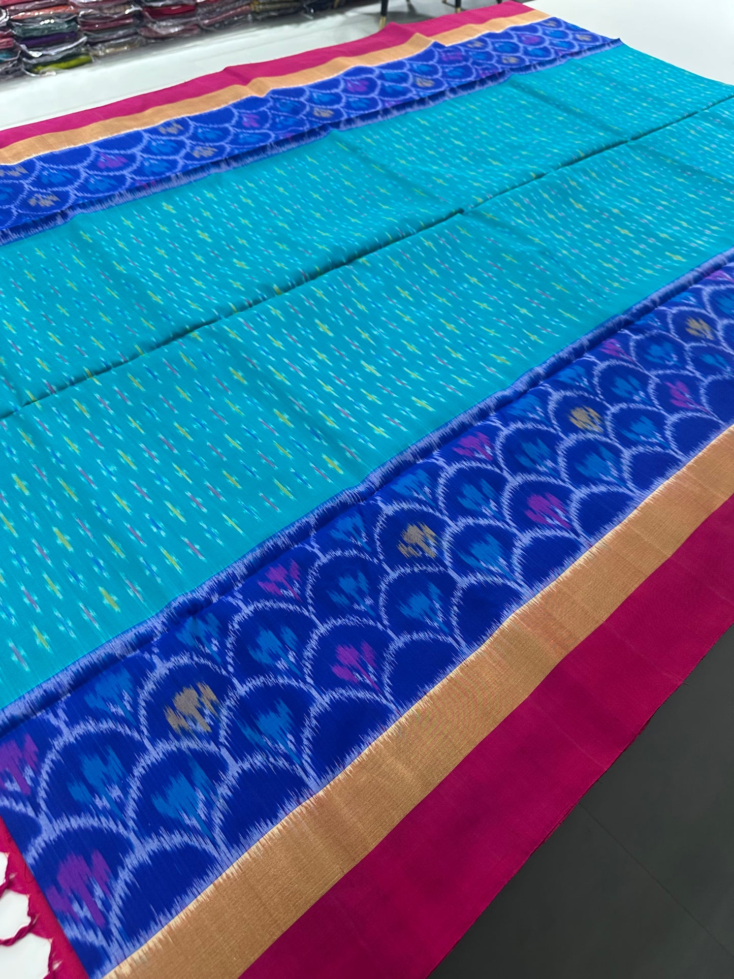 Ikkat Pochampalli Pure Soft Silk Saree -J11
