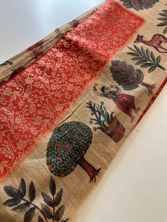 Premium Tussar Crape brocade