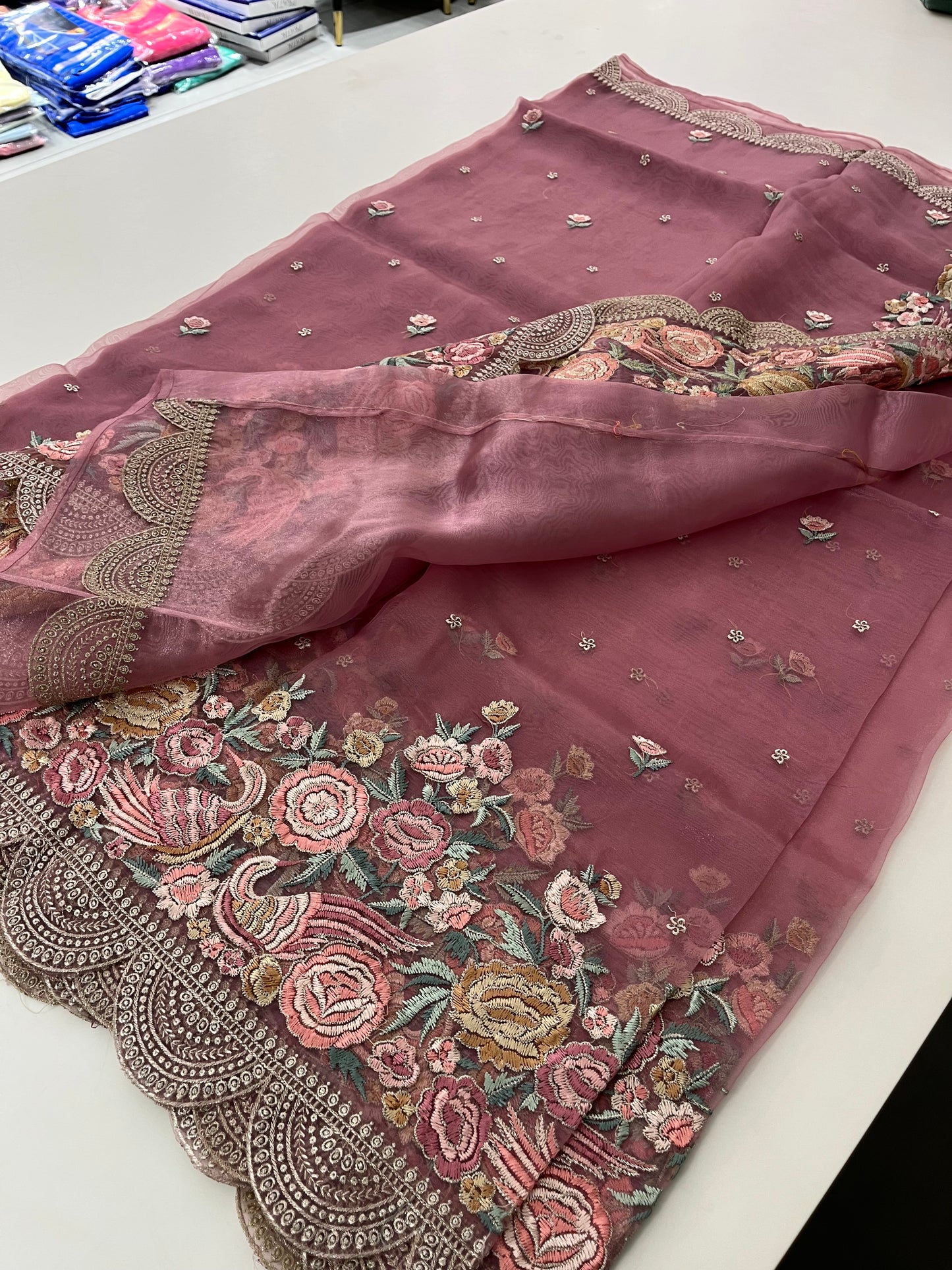 Embroidery Organza premium Saree