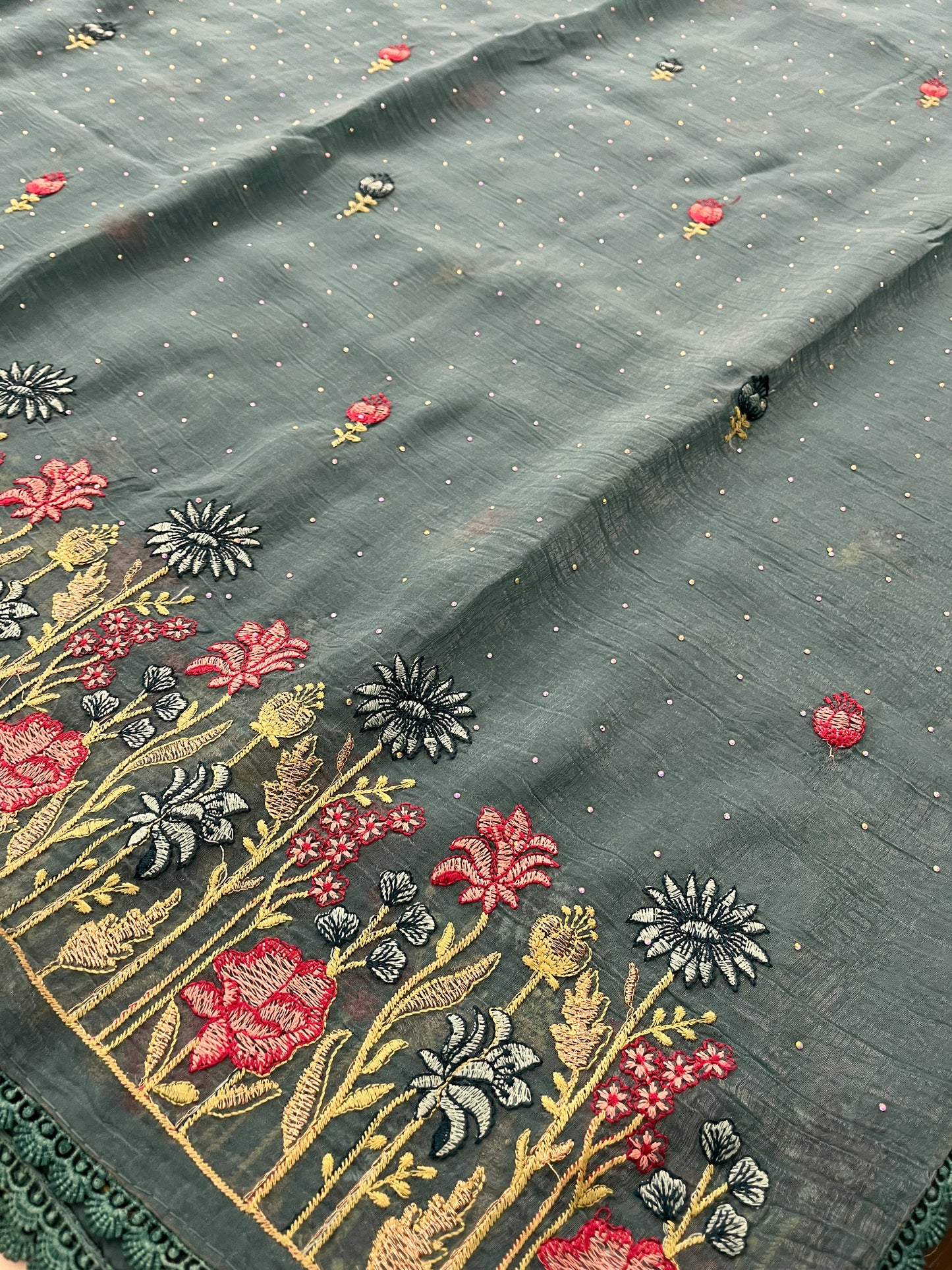 Soft organza embroidery
