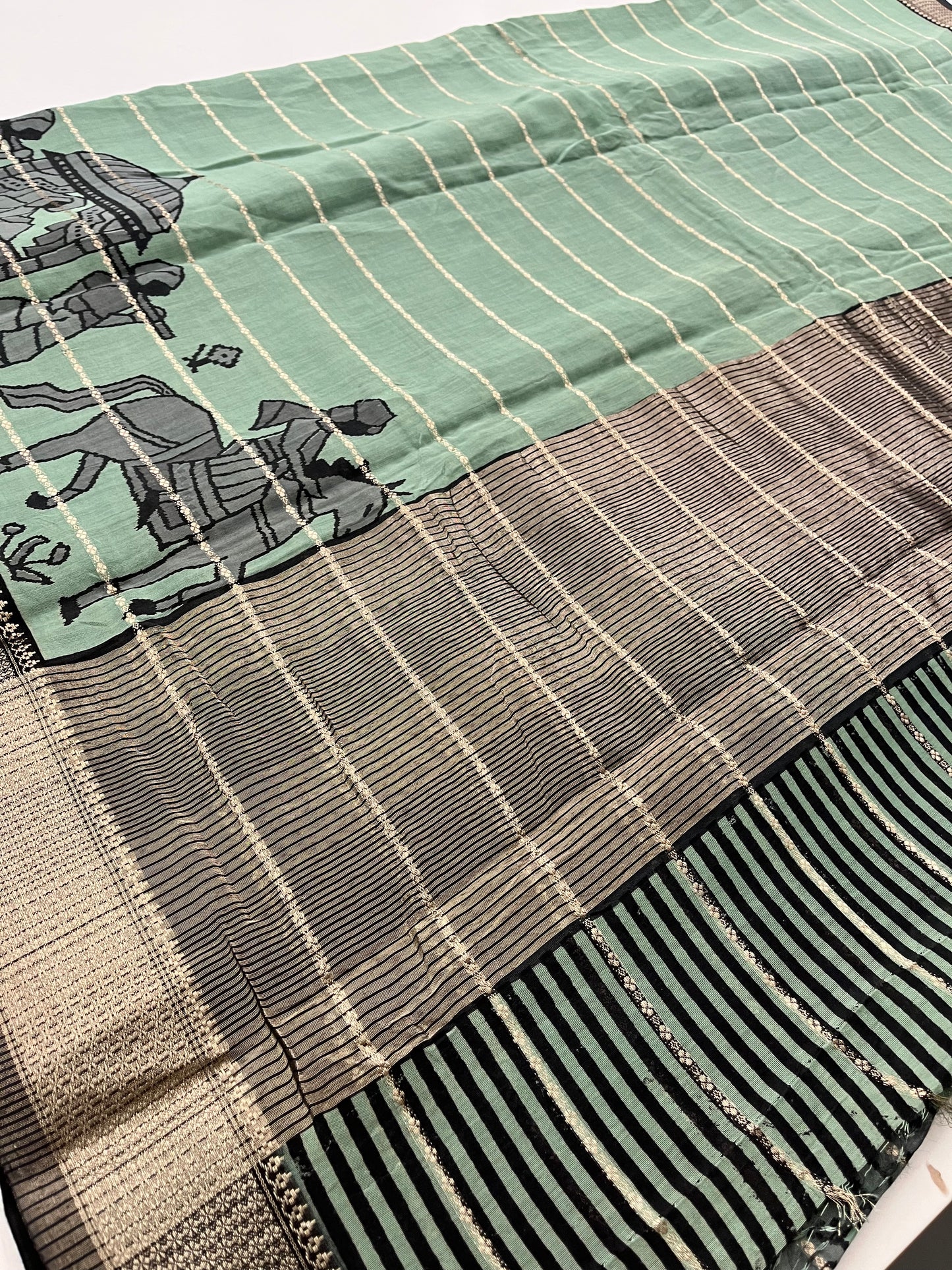 Rajasthan folk print fancy saree