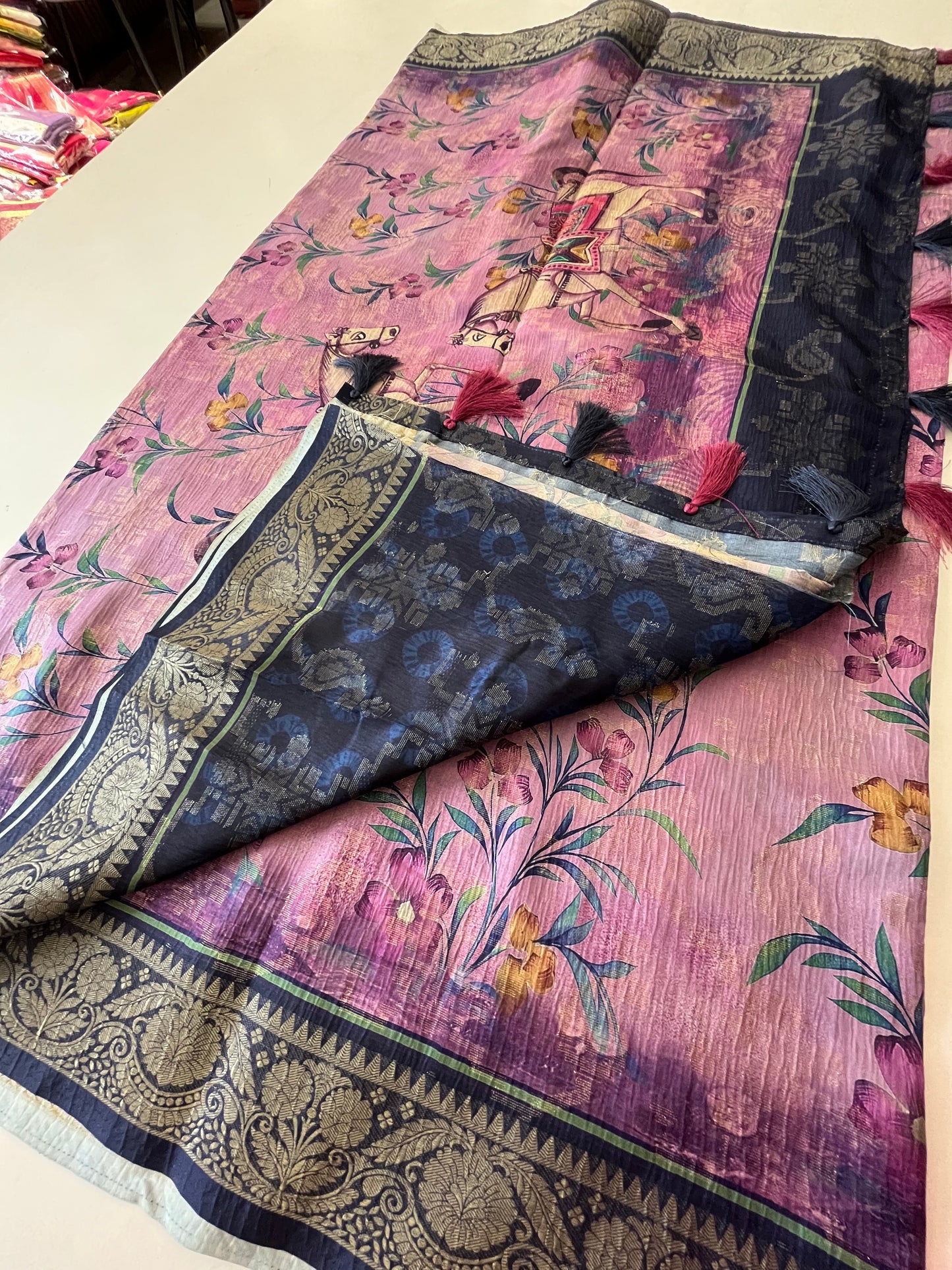Printed Tussar fancy