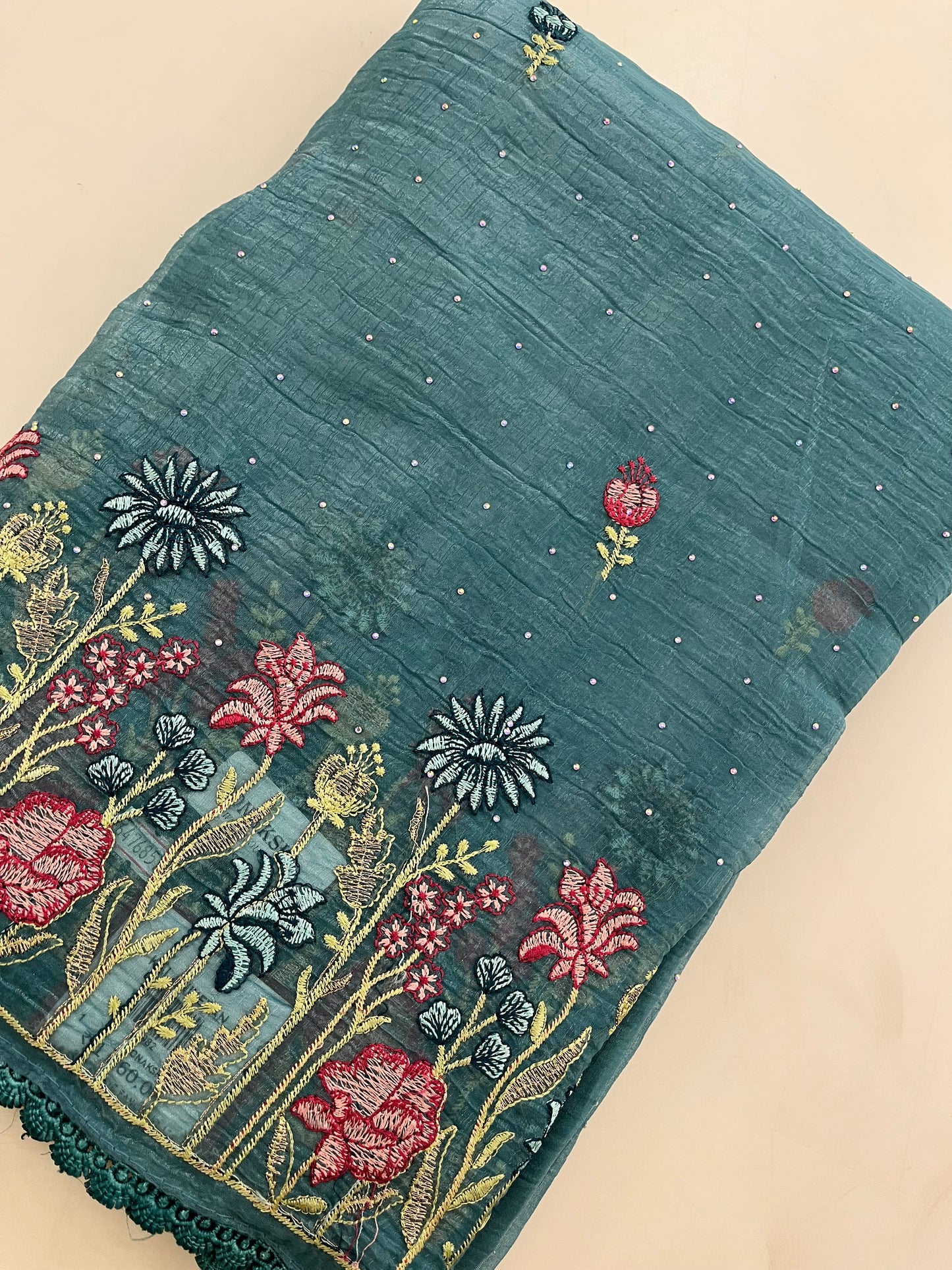 Organza Fancy Saree Embroidery