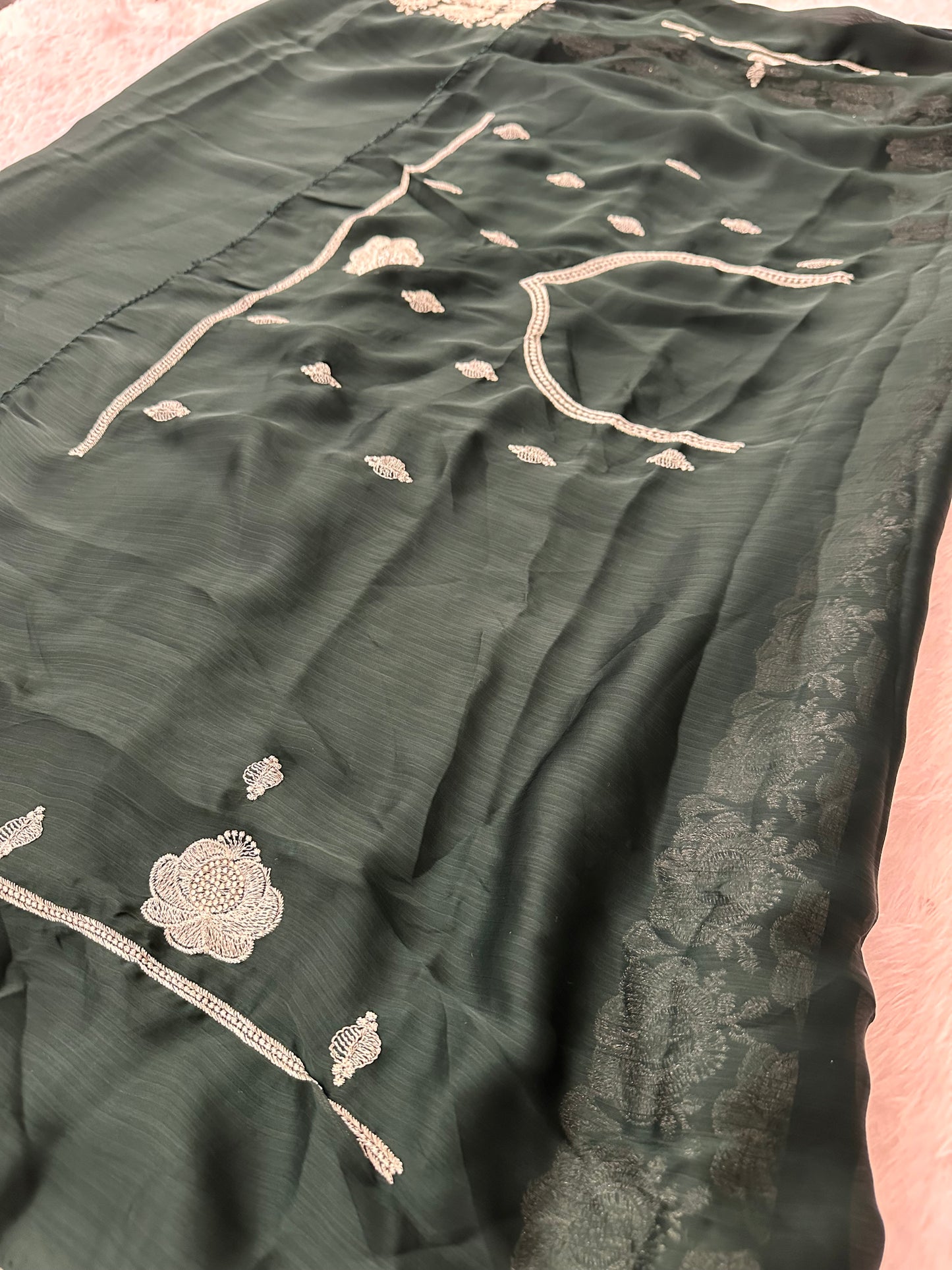 Soft Organza Silver Work-M12