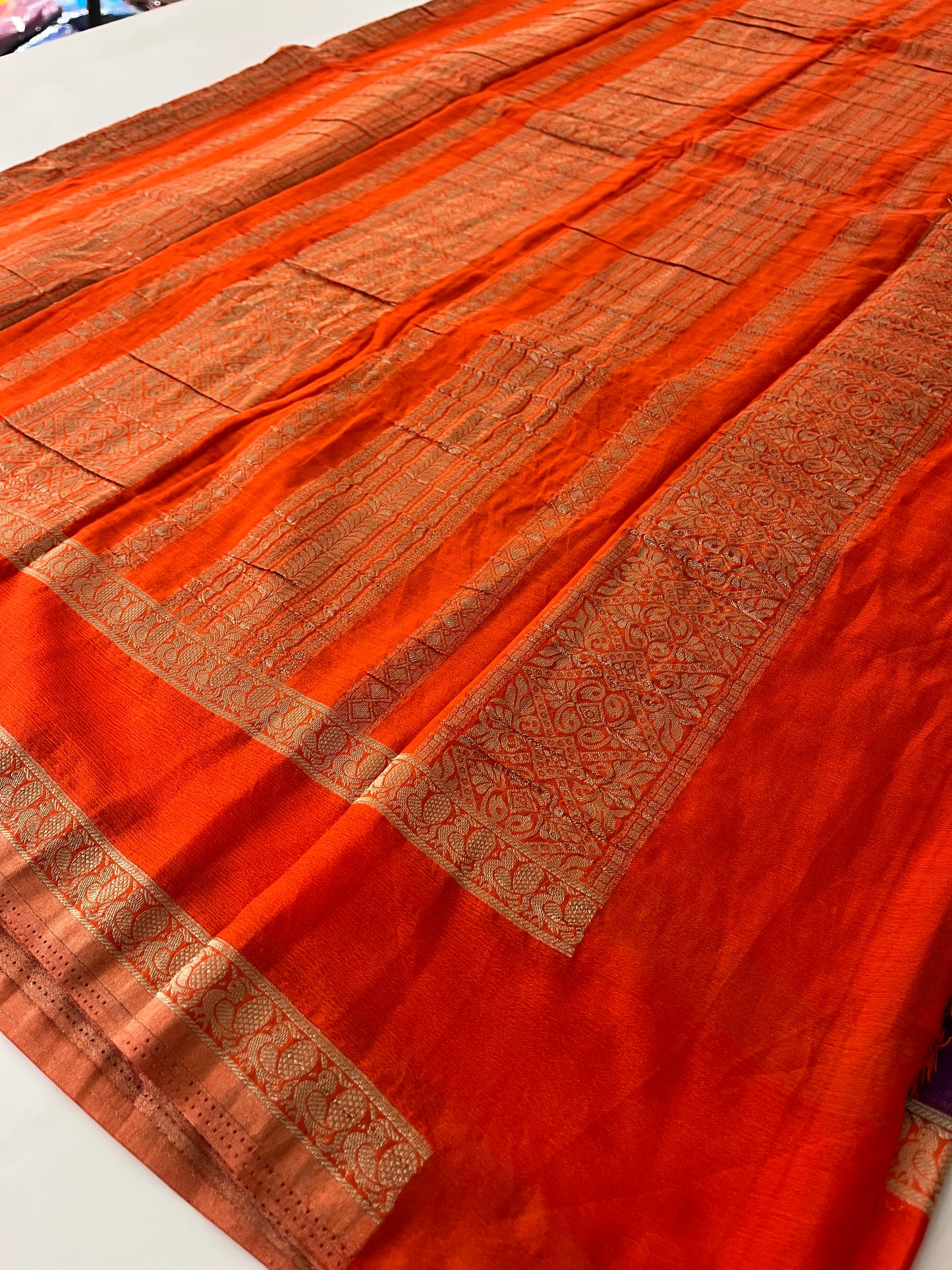 Designer crape Chinnon saree
