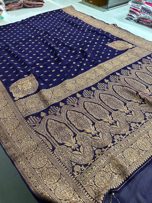 PURE VISCOSE CHIFFON SAREE-M20