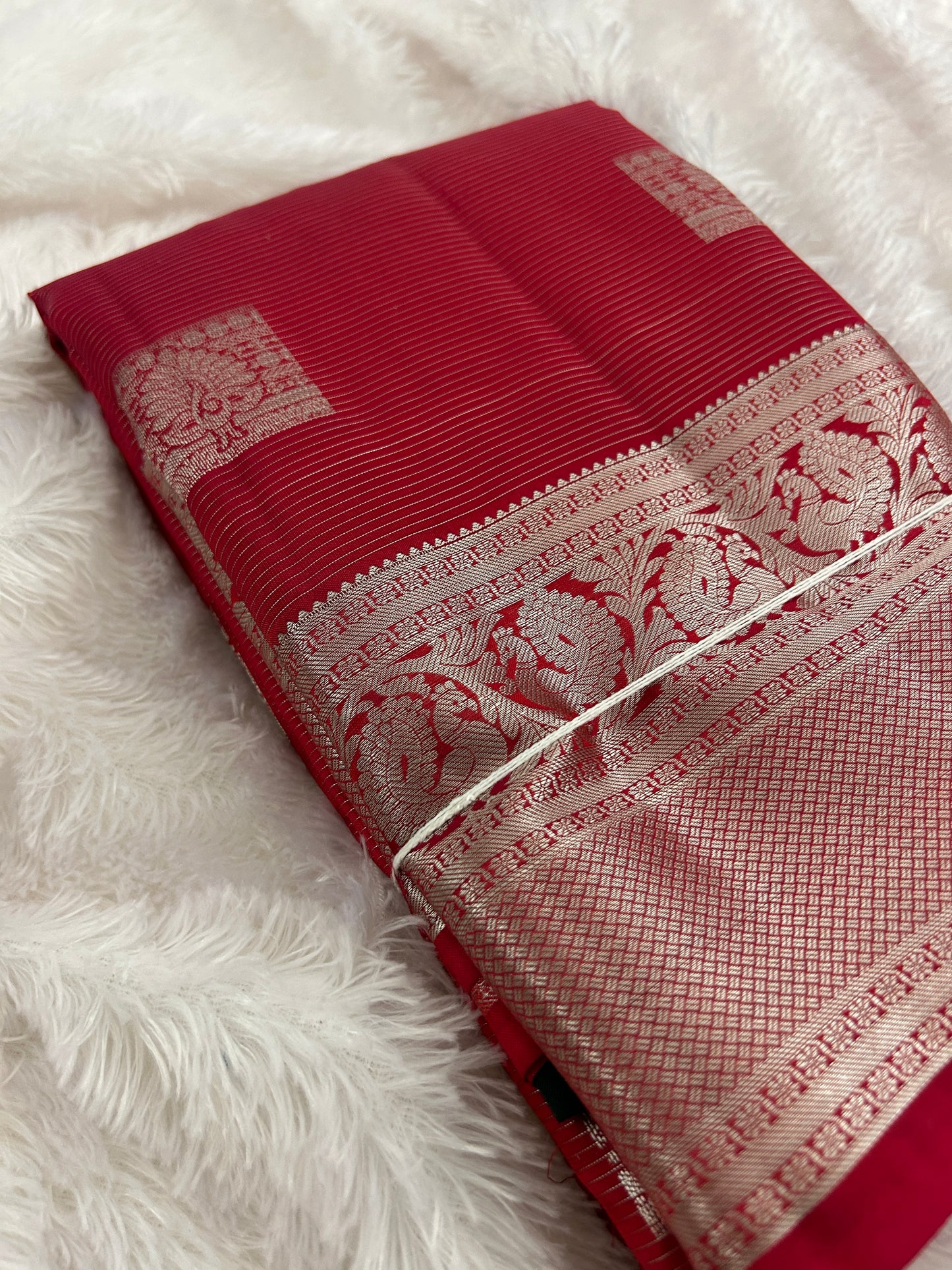 Designer Silver Zari Kanchipuram Silk