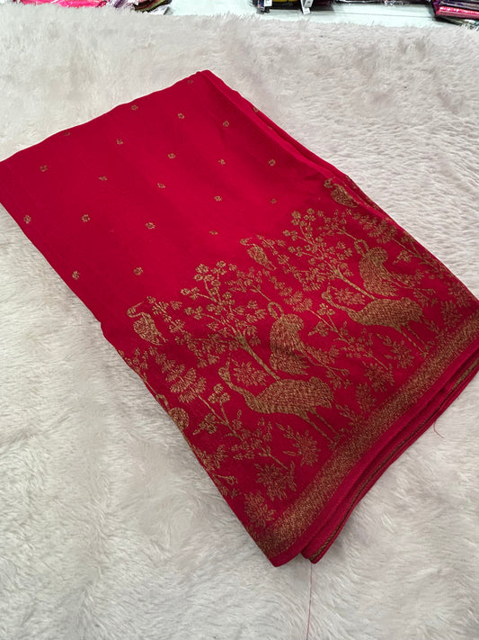Premium Jute Tussar Fancy Saree-M14