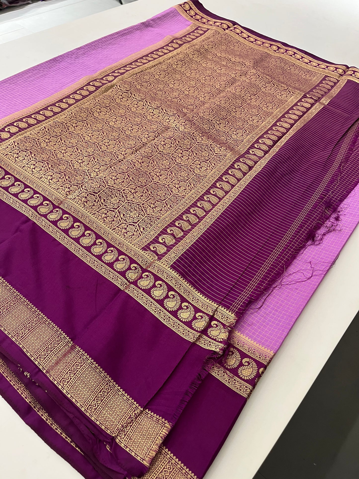Crepe Small Checks Bentex Border