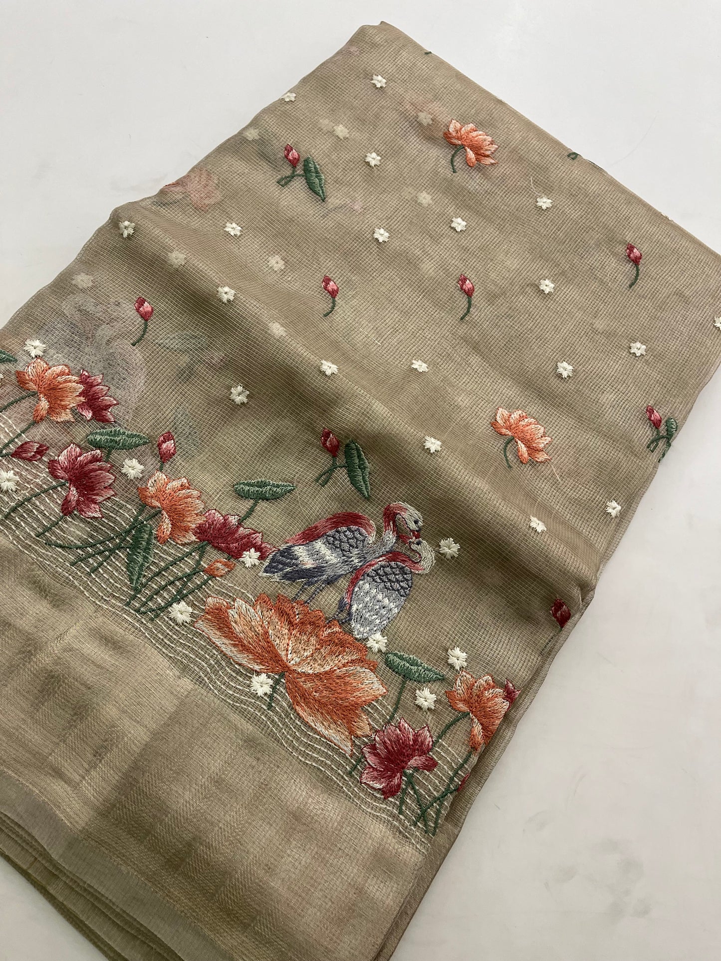 Organza Tissue With Embroidery Silk