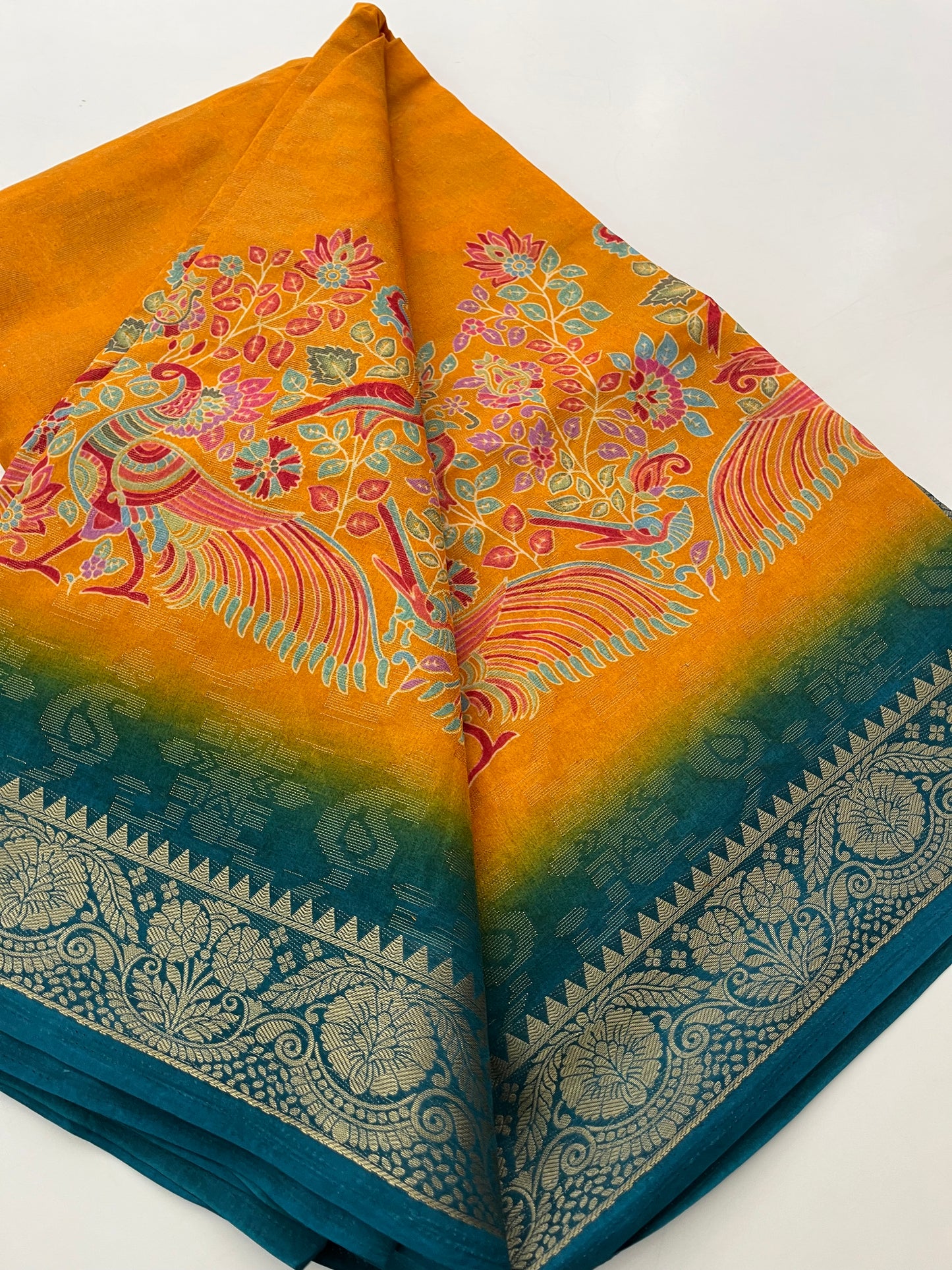 Kalamkari Linen Chiffon
