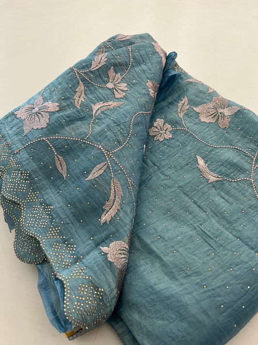 Butter silk Embroidery work