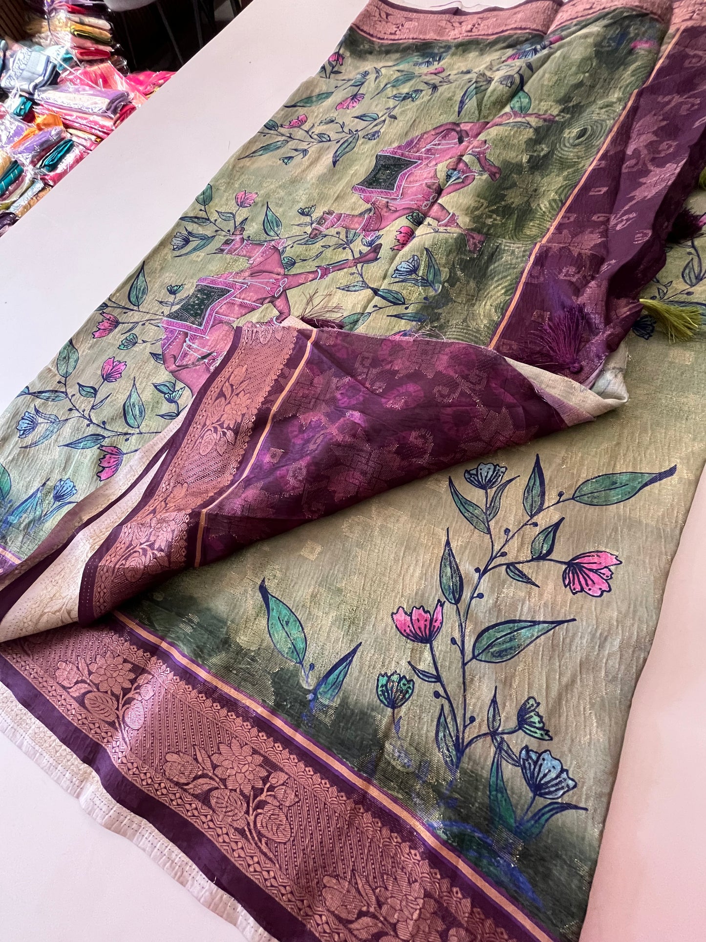 Printed Tussar fancy