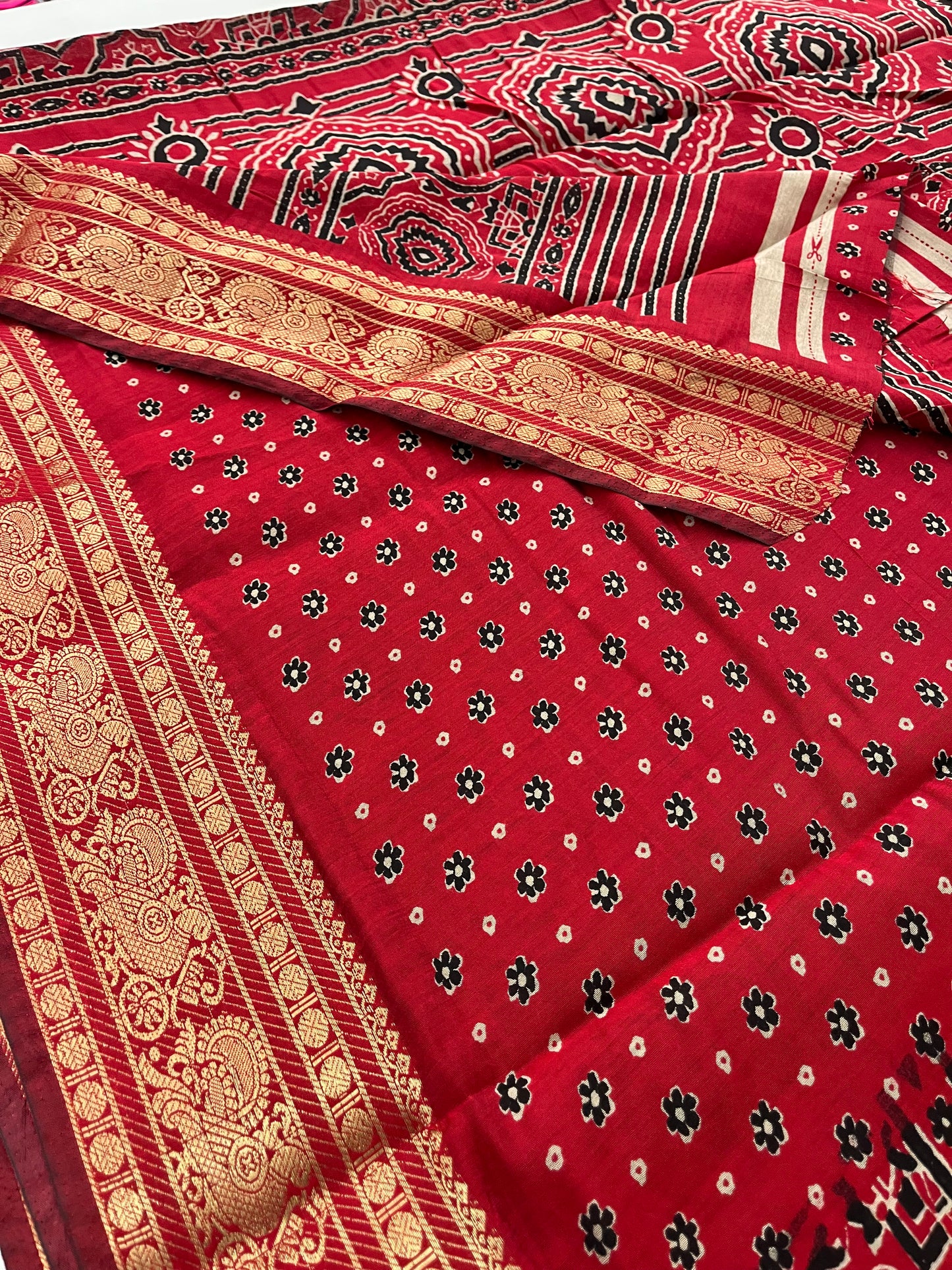 Bagru print fancy saree
