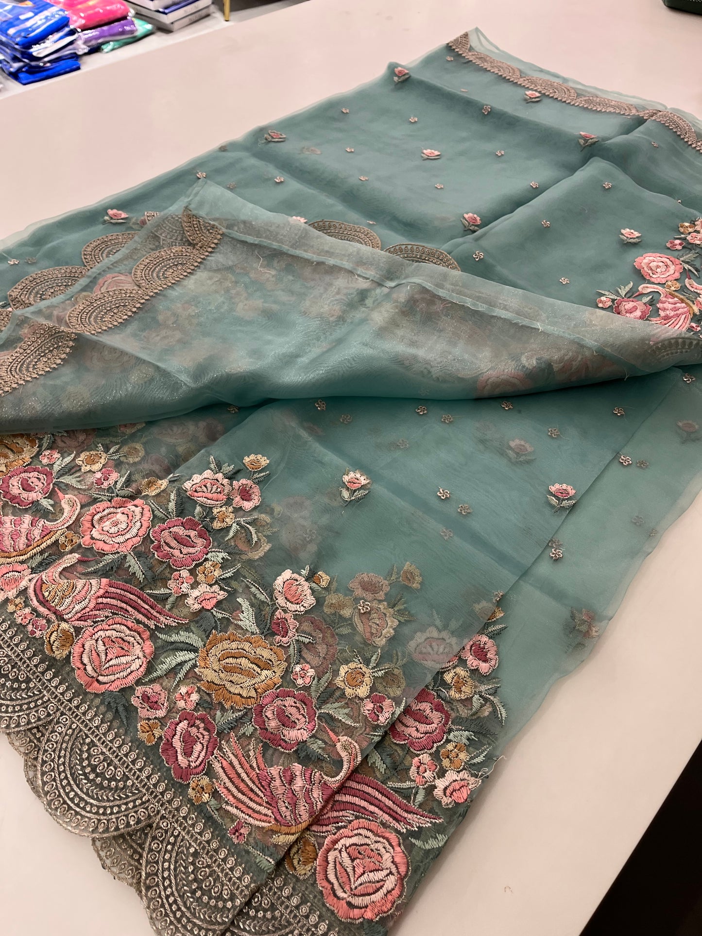 Embroidery Organza premium Saree