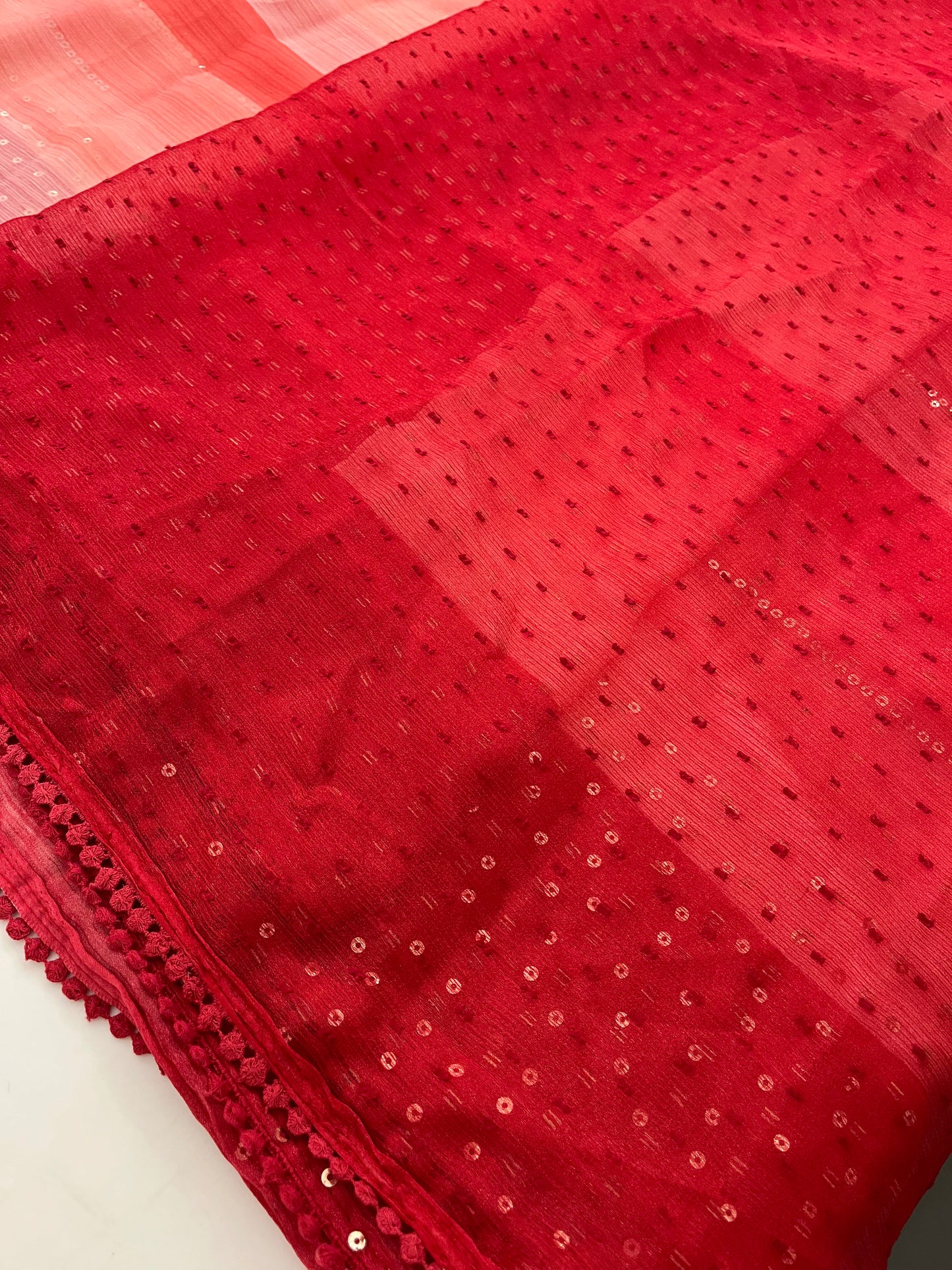 Designer peach saree