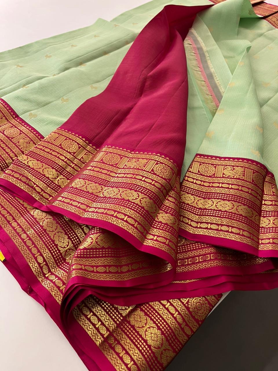 Pista x Pink Kanchi Pattu Saree