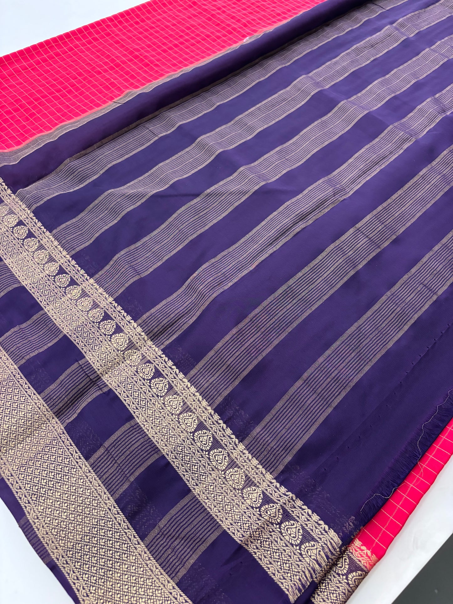 Crape silk fancy checks