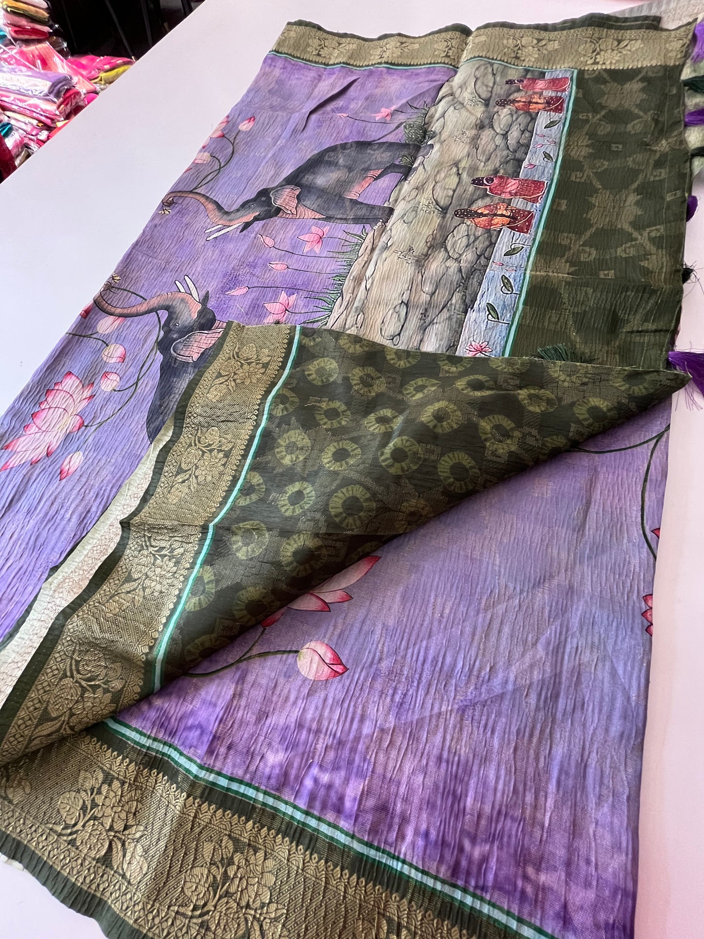 Printed Tussar fancy