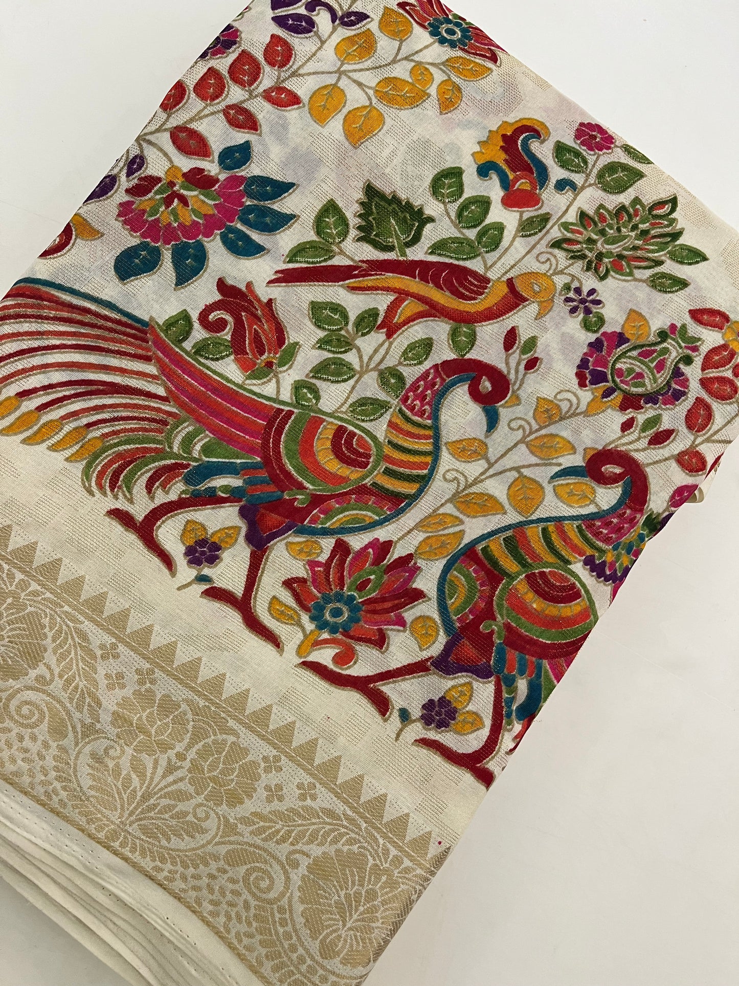 Kalamkari Linen Chiffon