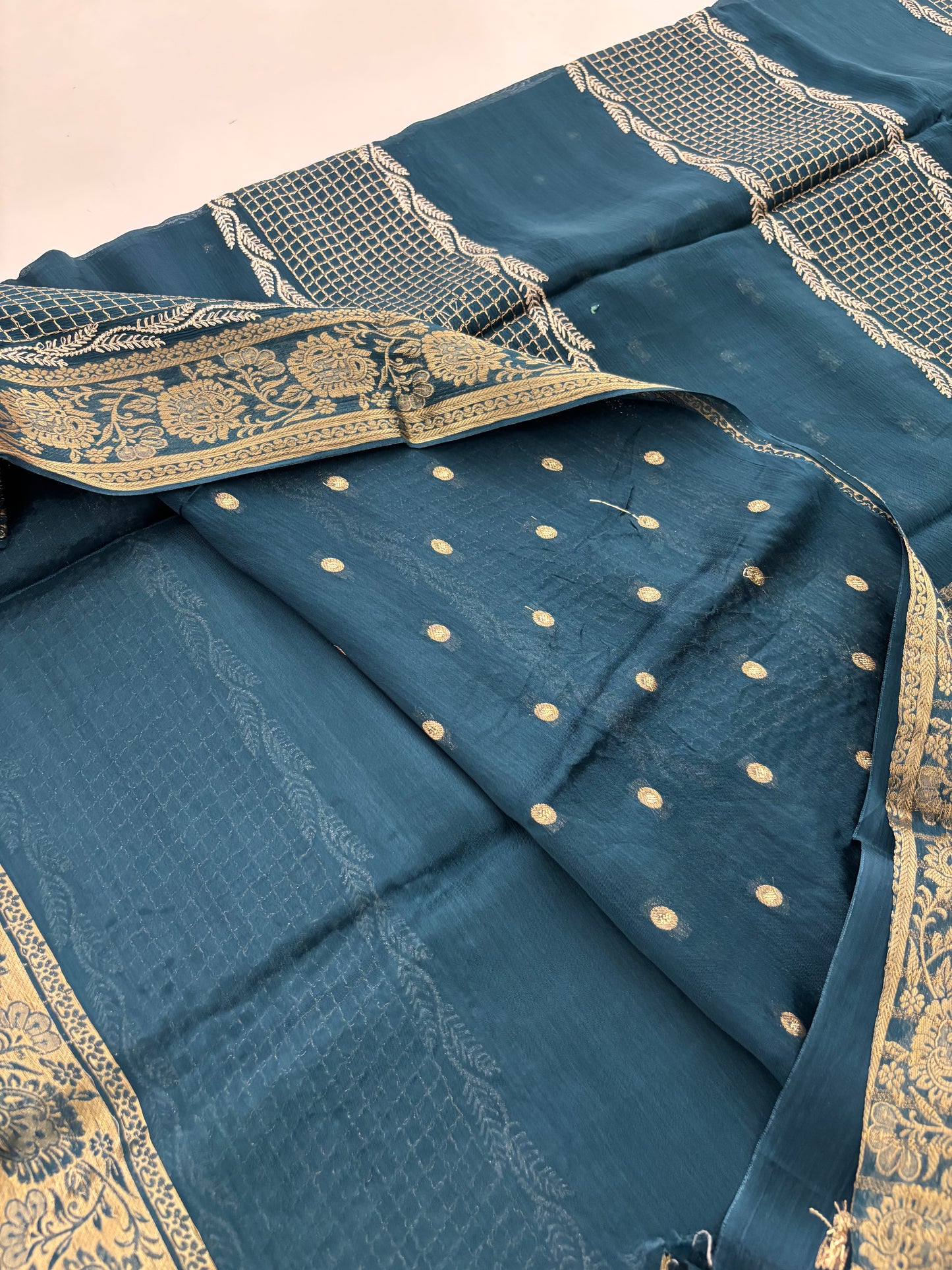 Designer soft Chinnon full embroidery