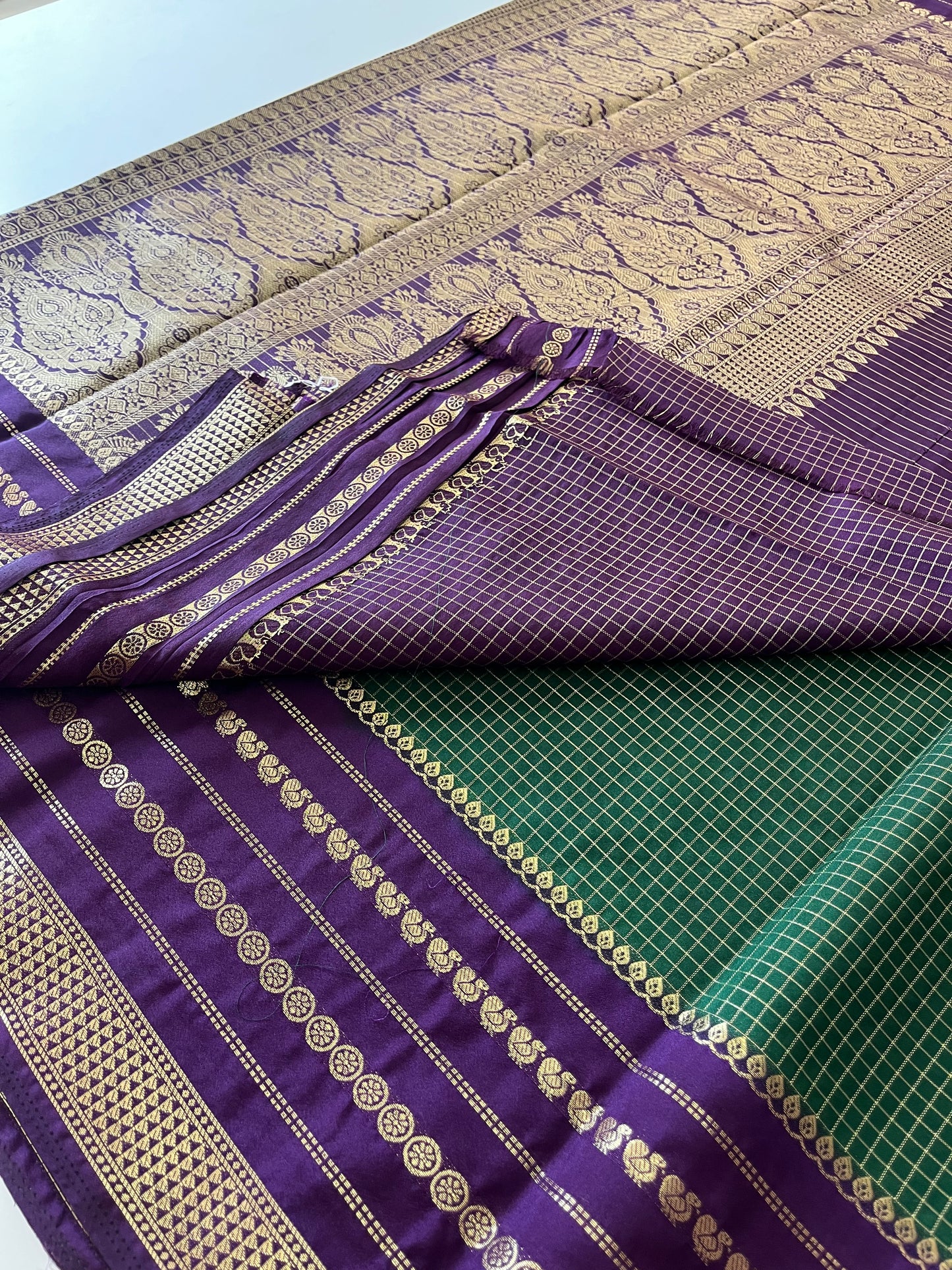 Crape Banarasi Checks Contrast