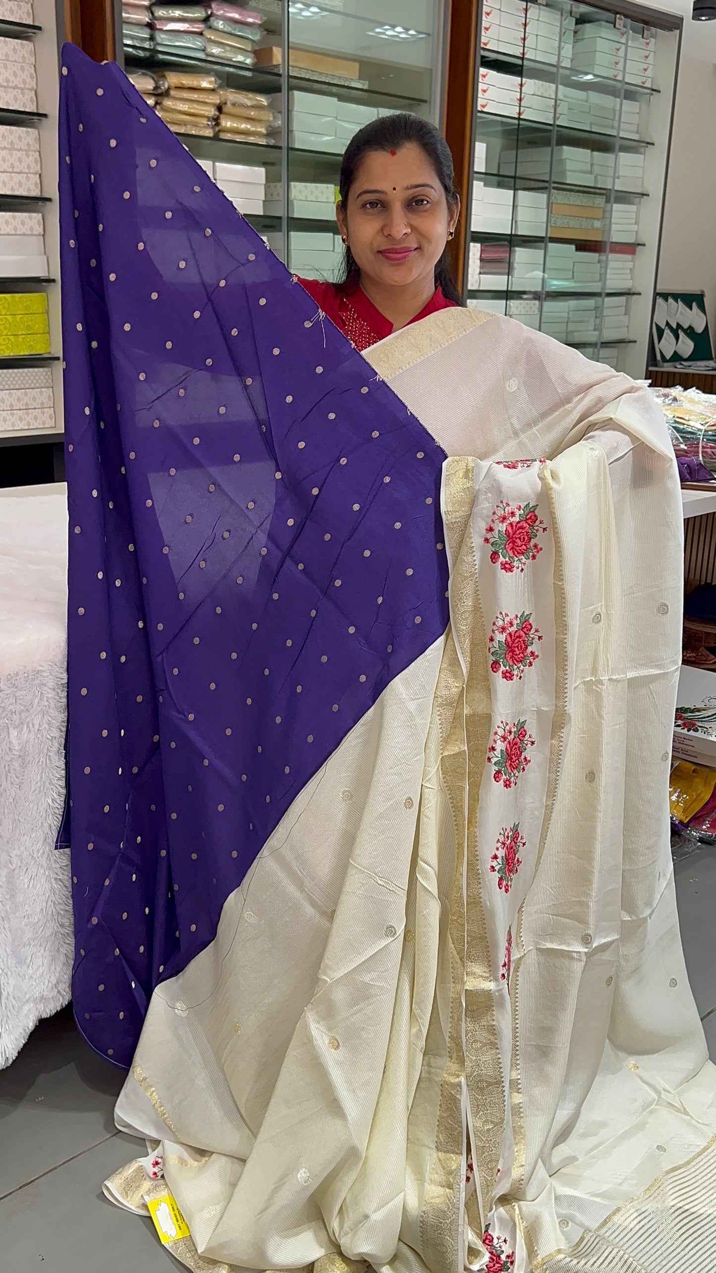 Viscose Banarasi premium Flower Embroidery