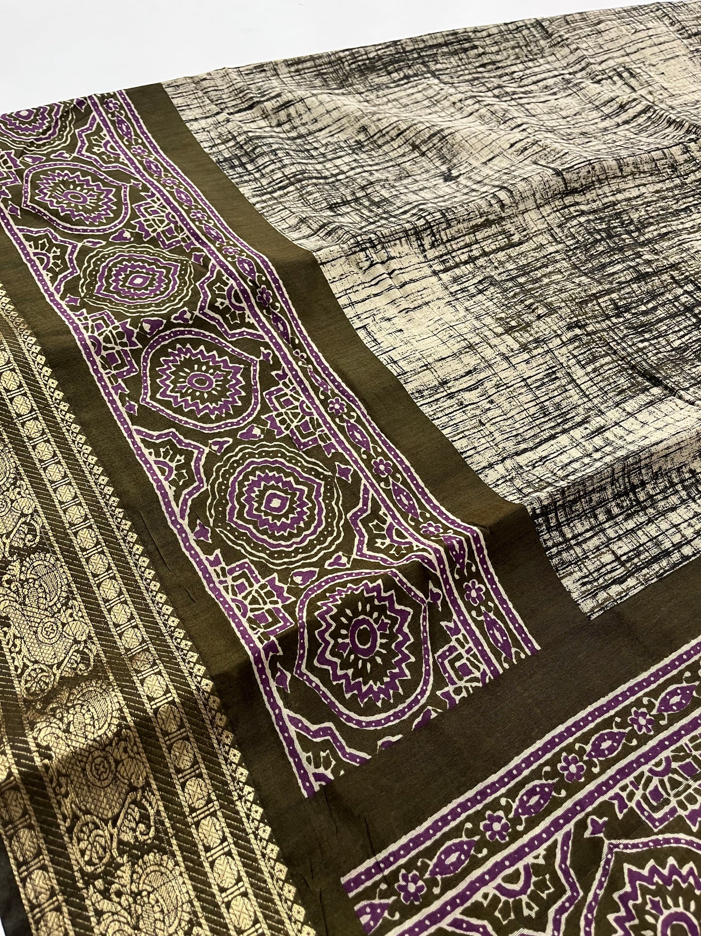 Bagru print fancy saree