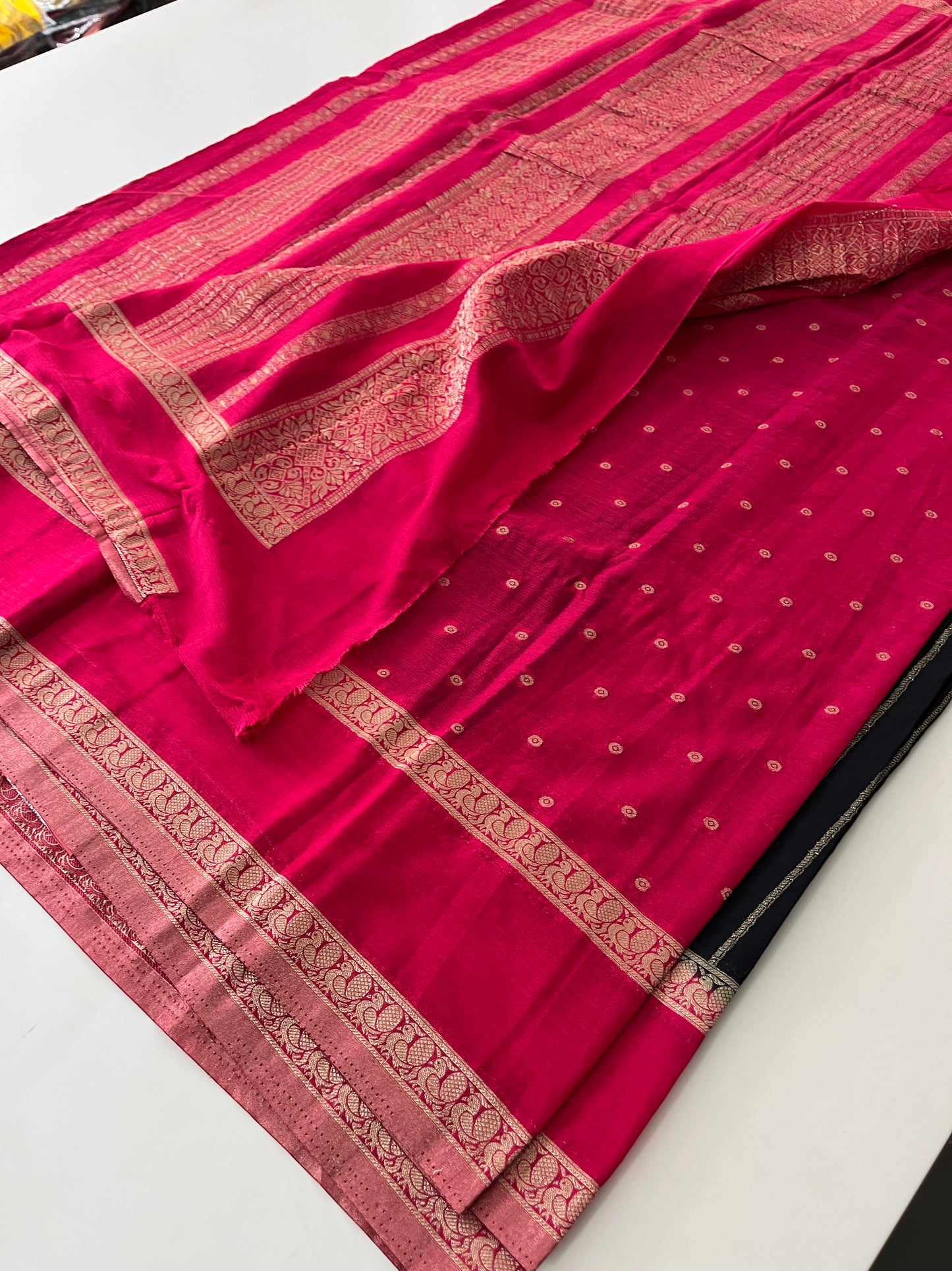 Designer crape Chinnon saree
