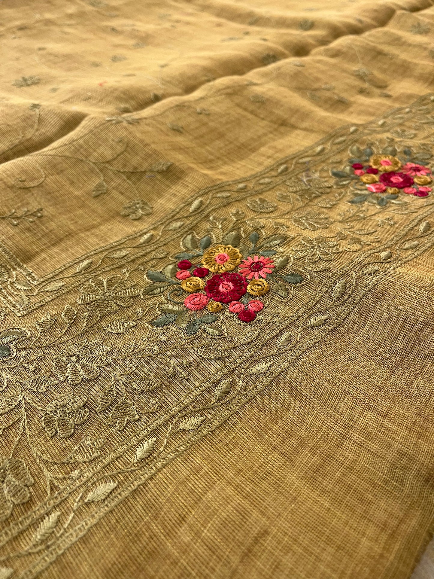 Designer linen Fancy Embroidery Buttas