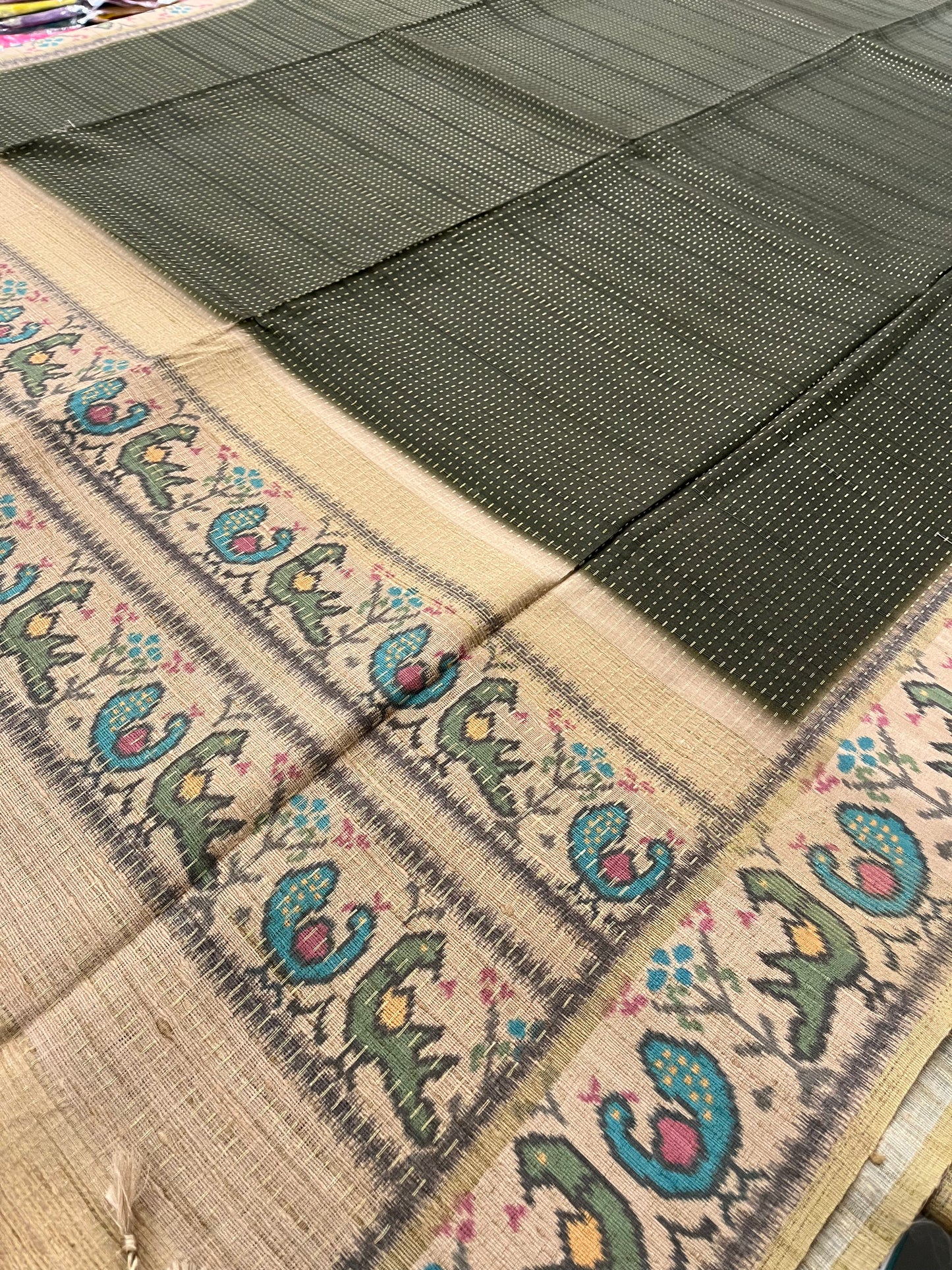 Jute silk Kalamkari blouse