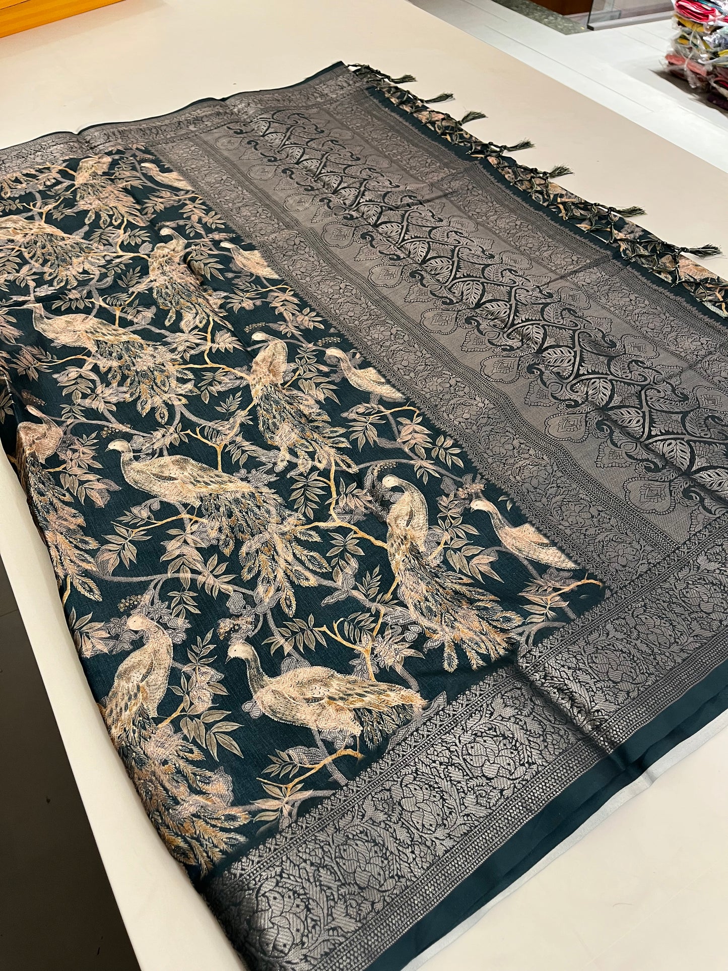 Printed Tussar silk