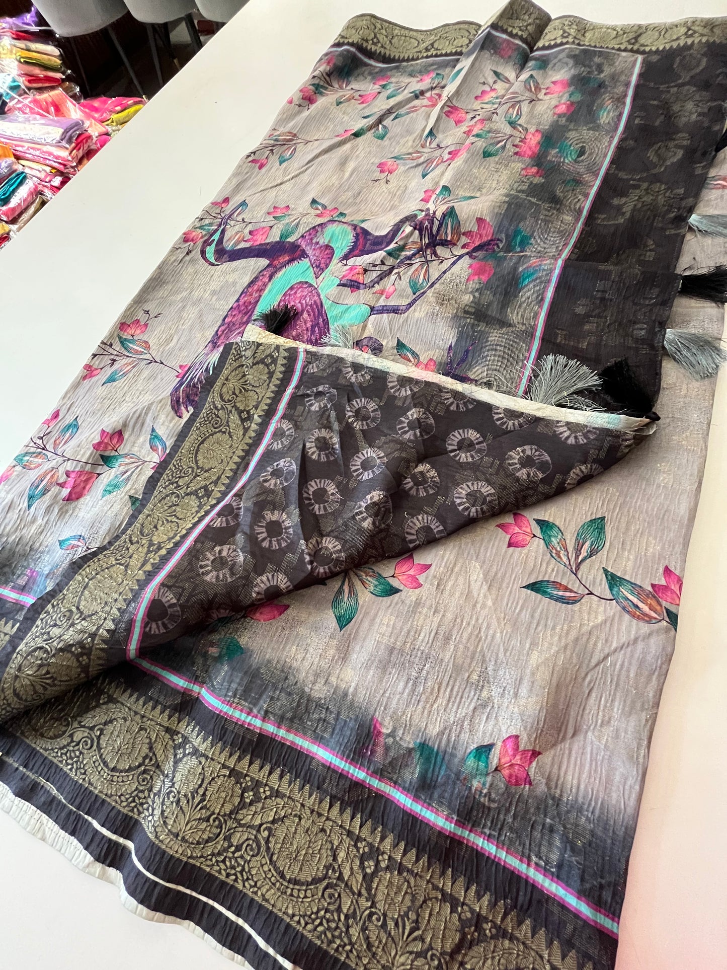 Printed Tussar fancy