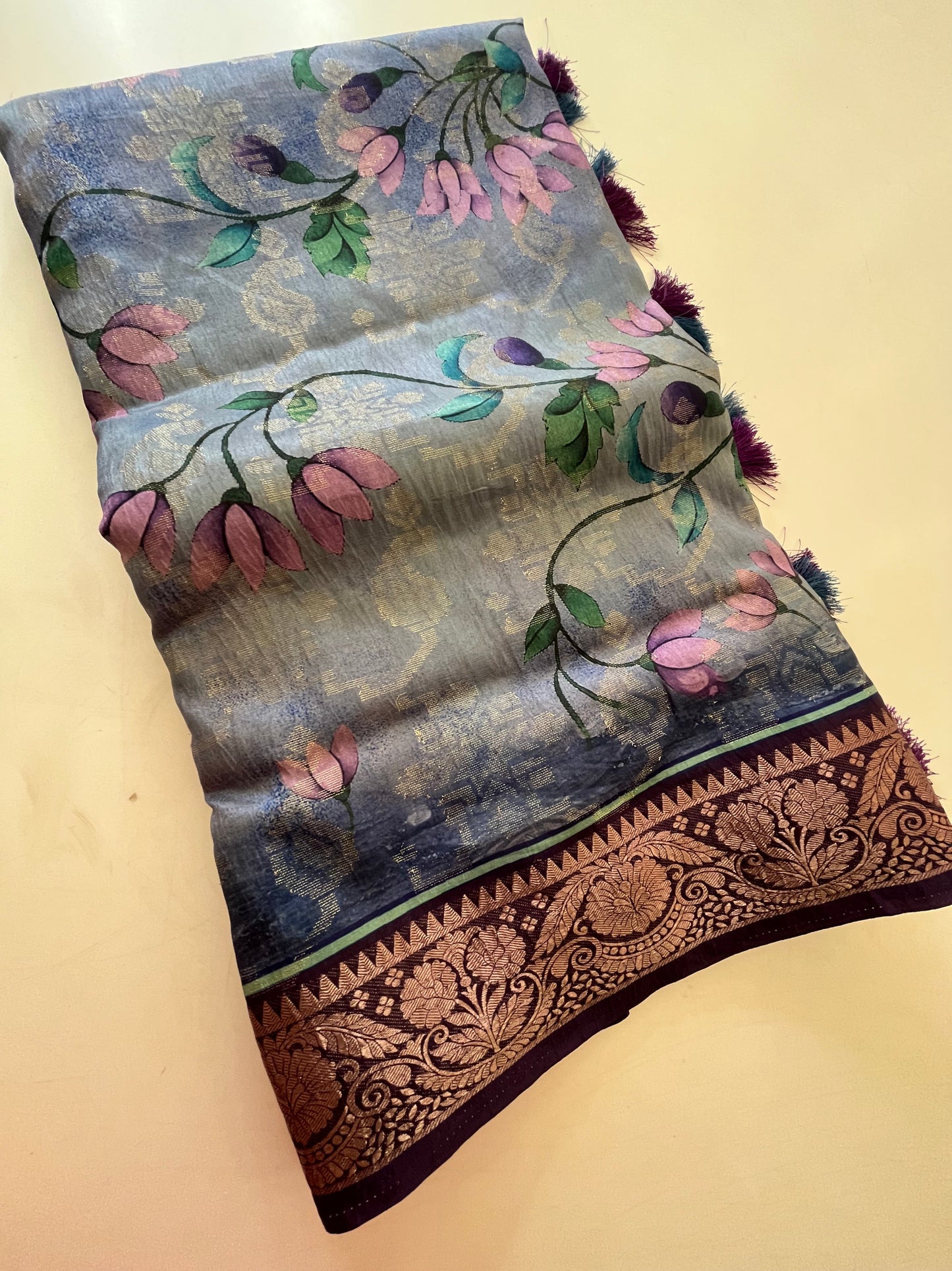 Printed Tussar fancy