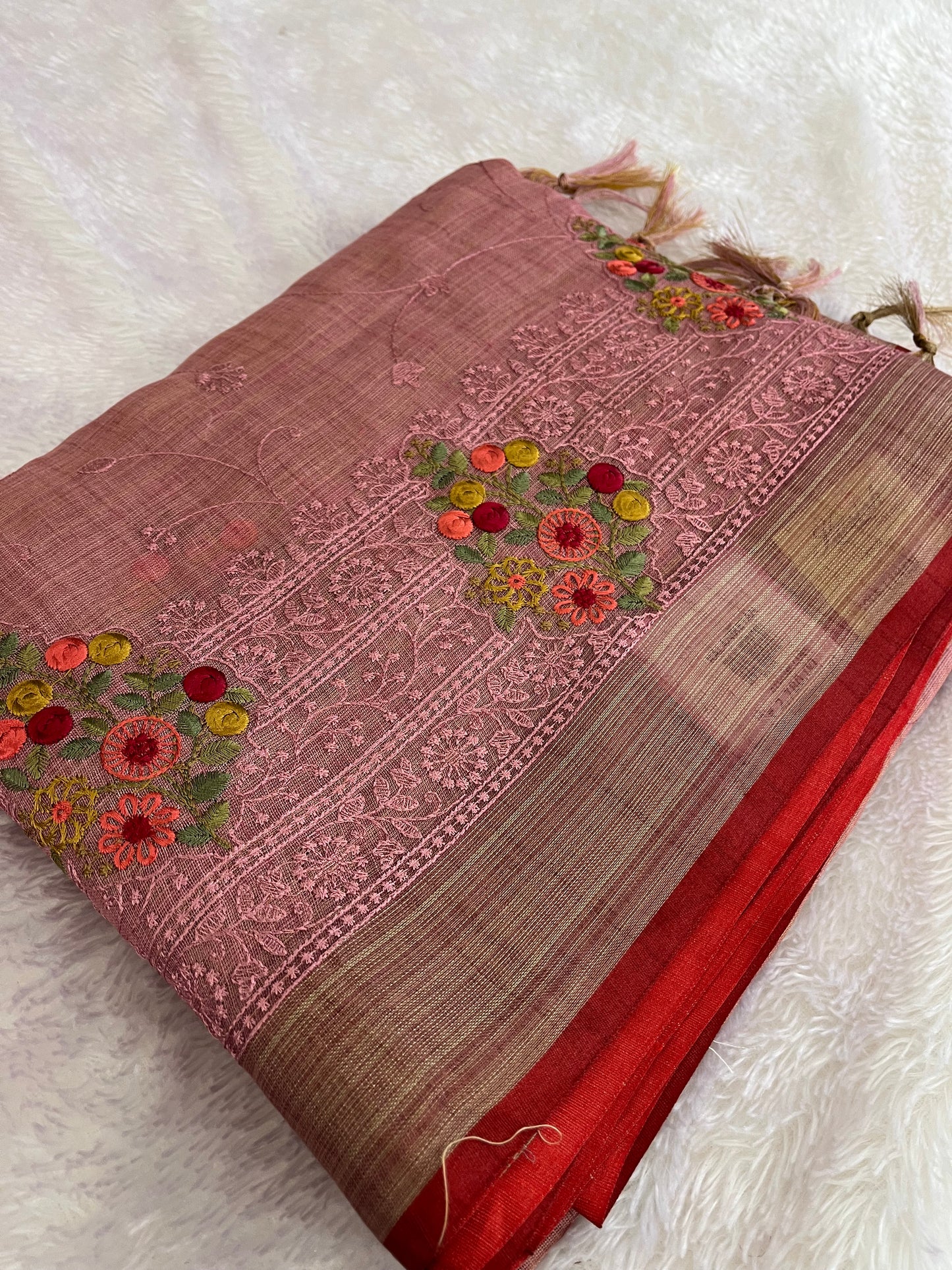 Designer linen Fancy Embroidery Buttas