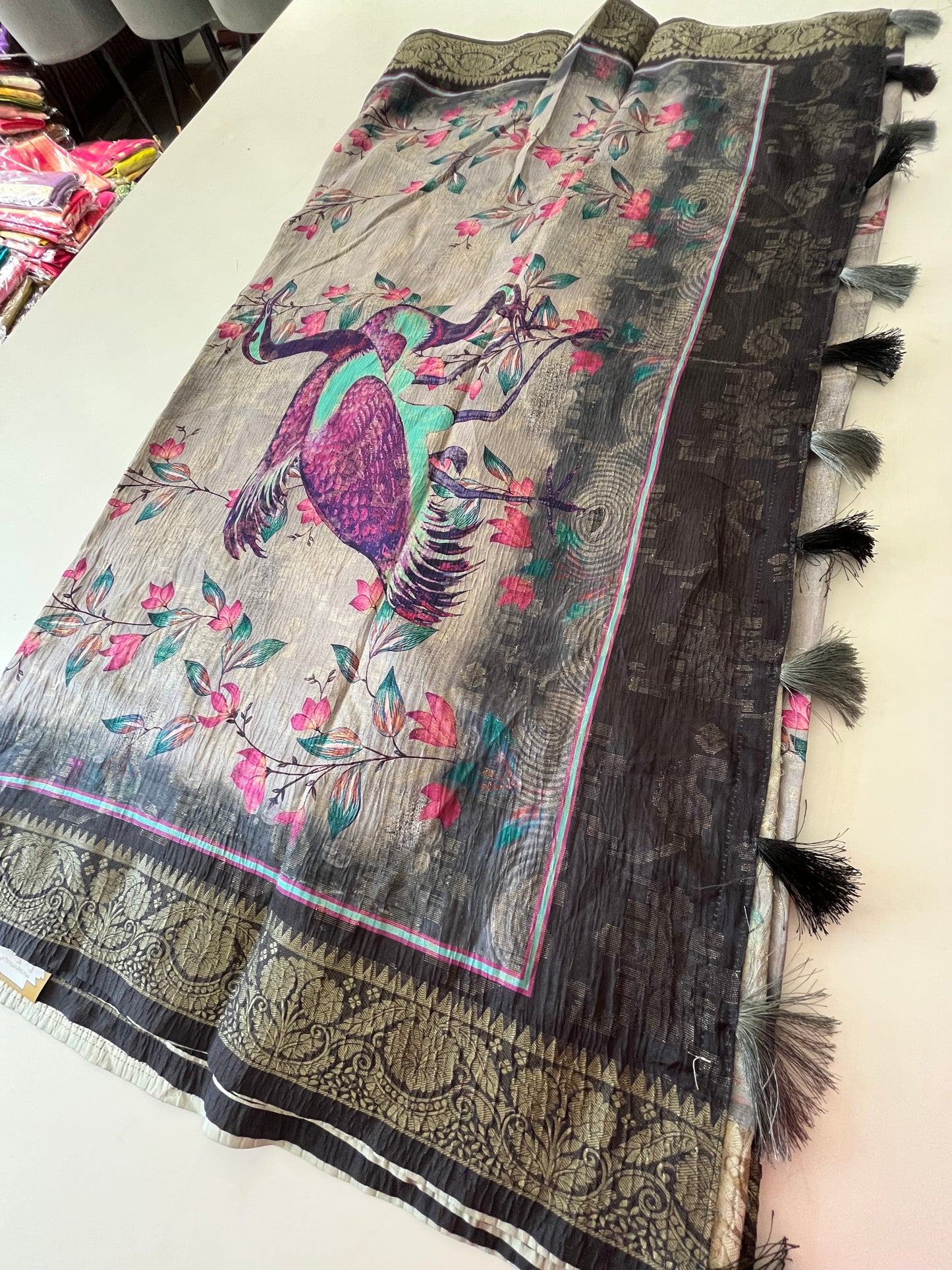 Printed Tussar fancy