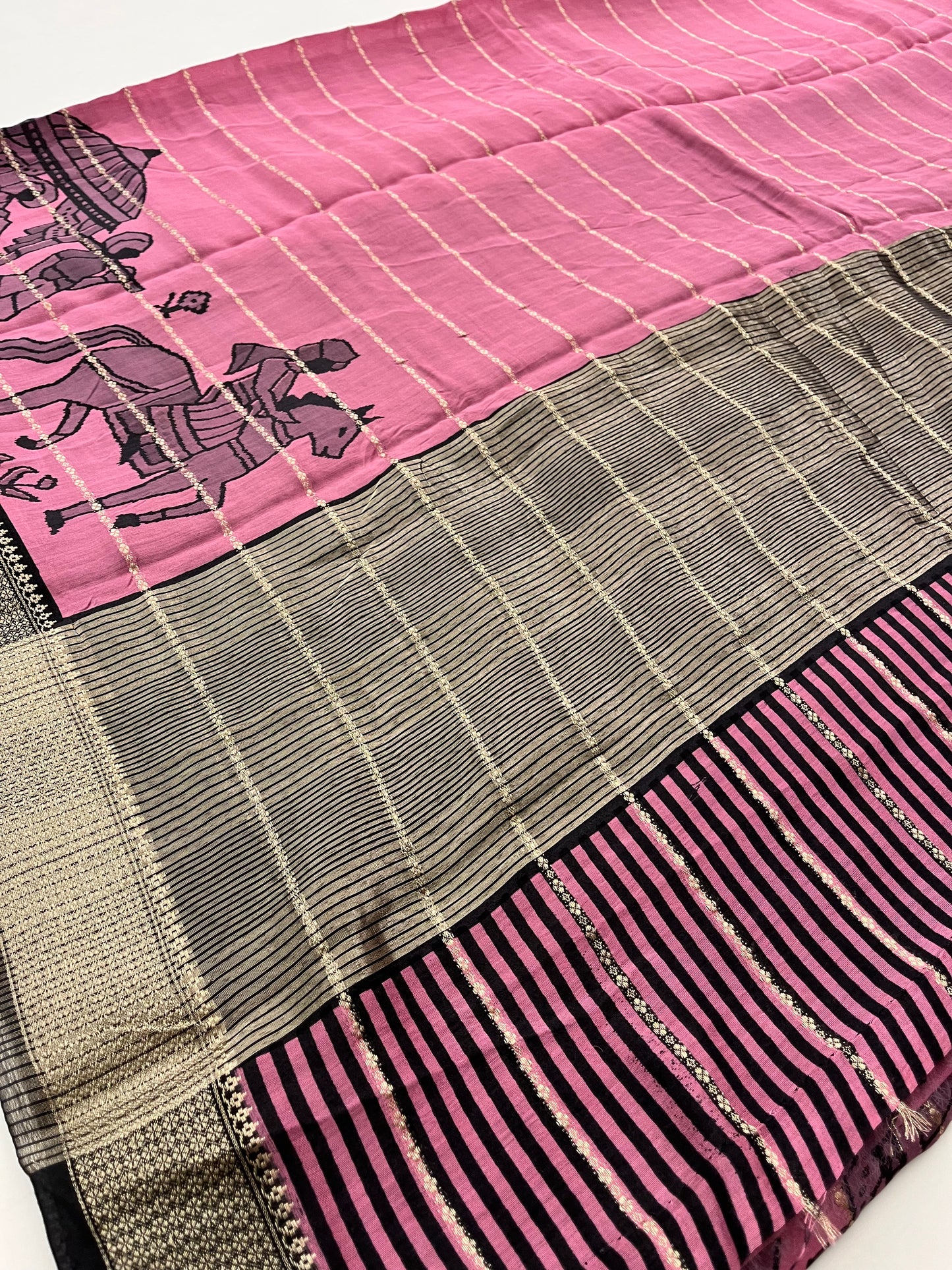 Rajasthan folk print fancy saree