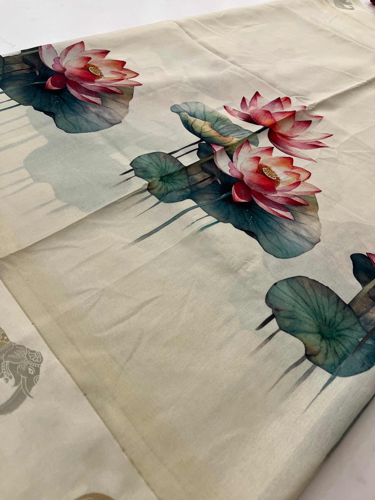 Printed crape silk premium