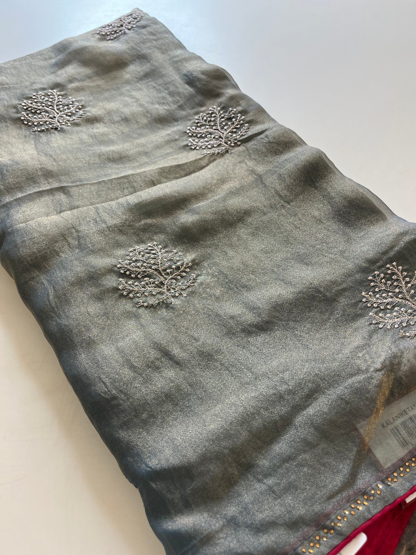 Laser Chiffon Work Saree