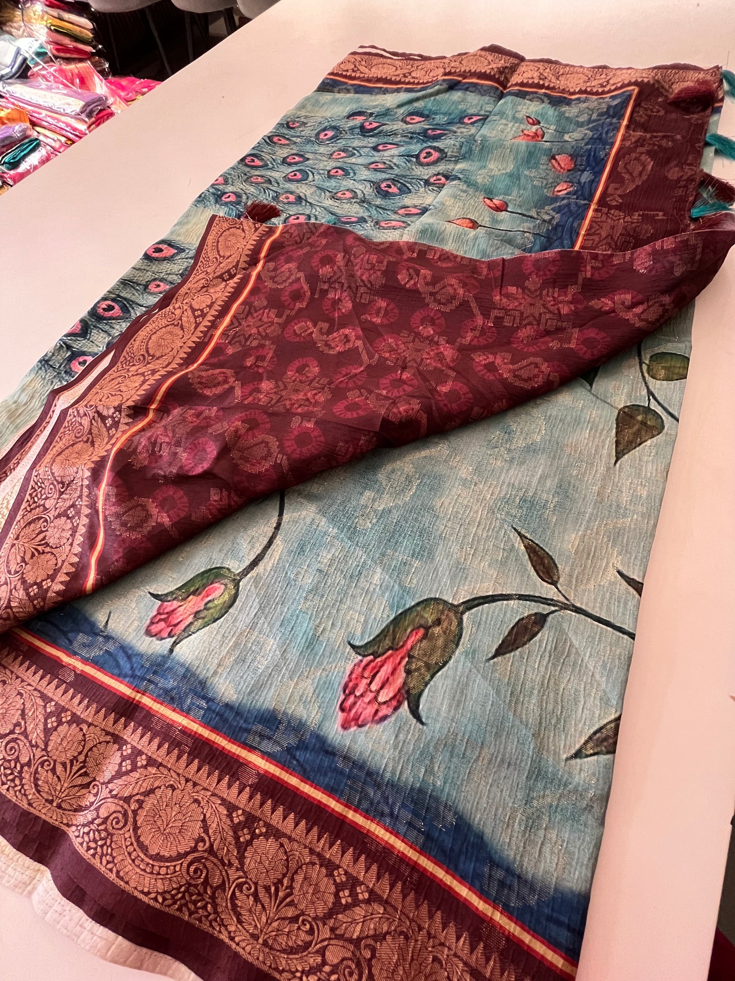 Printed Tussar fancy