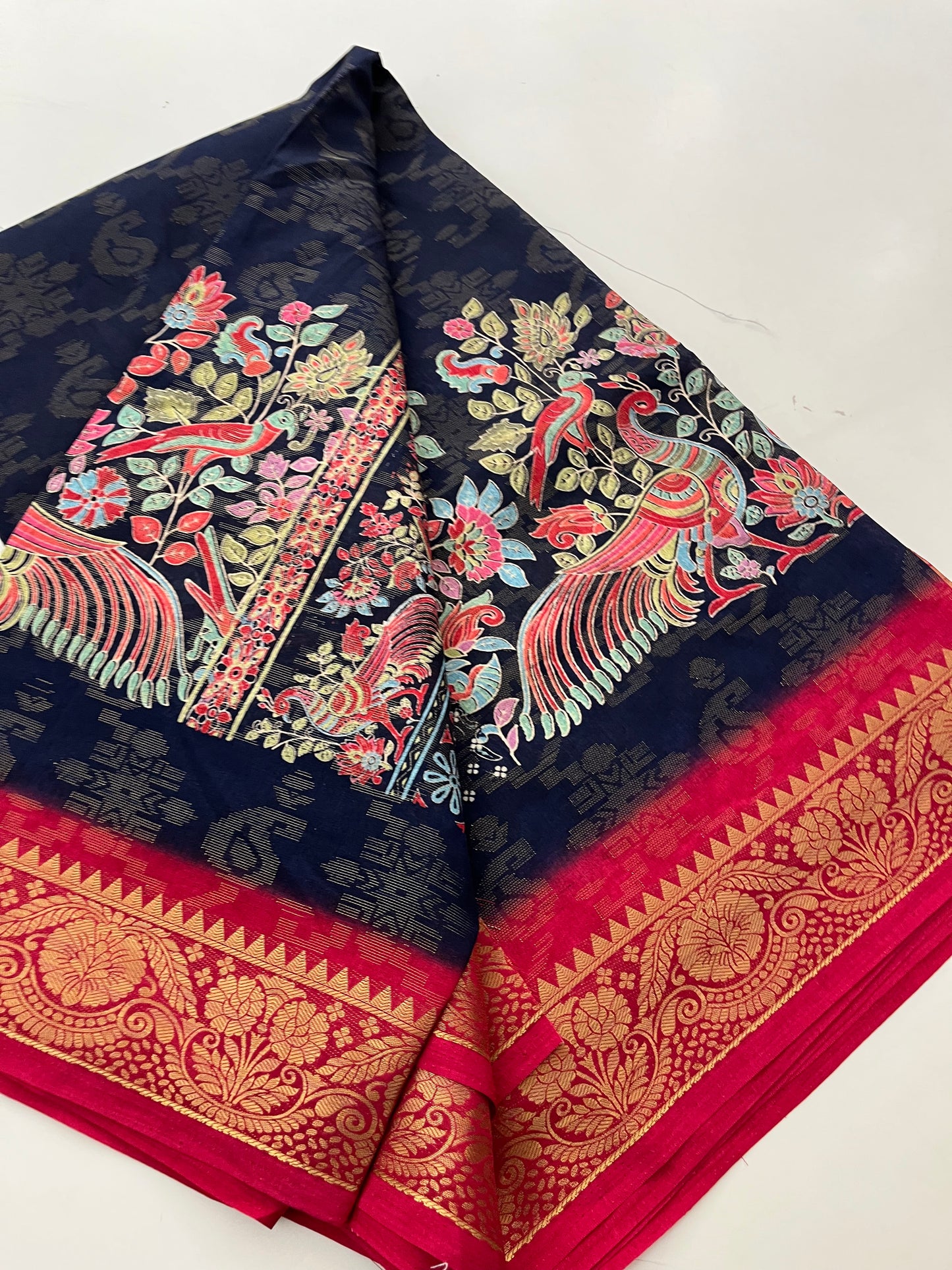 Kalamkari Linen Chiffon