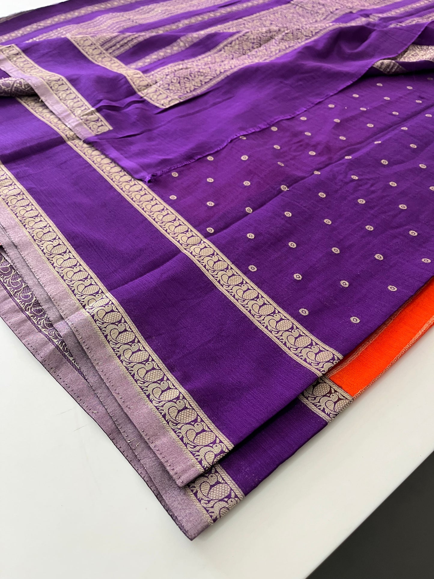 Designer crape Chinnon saree