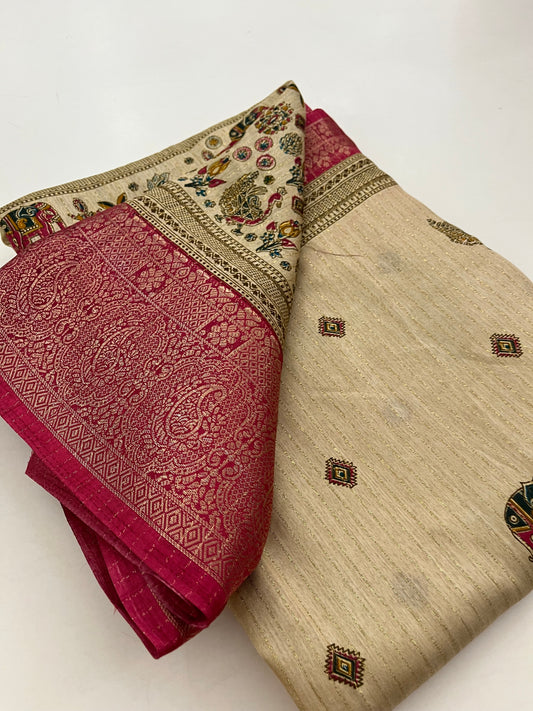 Tussar Fancy Printed